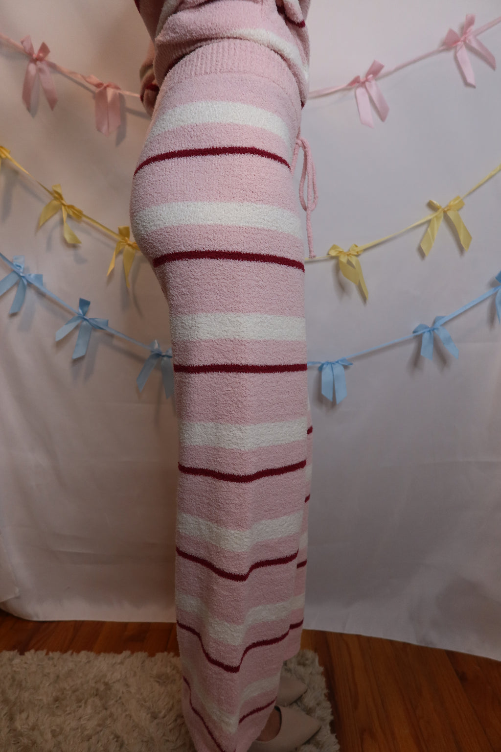 Sister Stripe Set- Pink/Cream