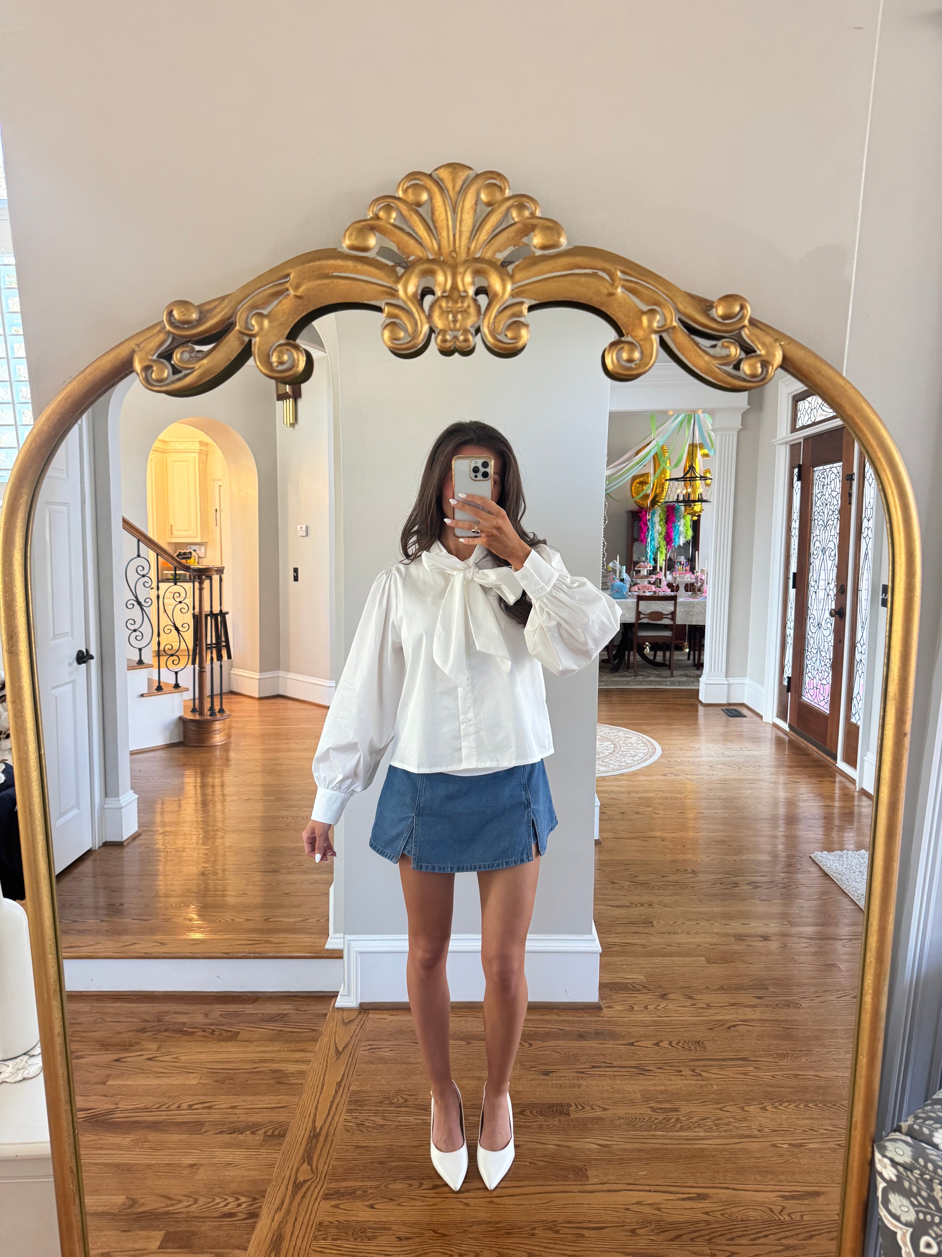 Bow Tie Blouse- White