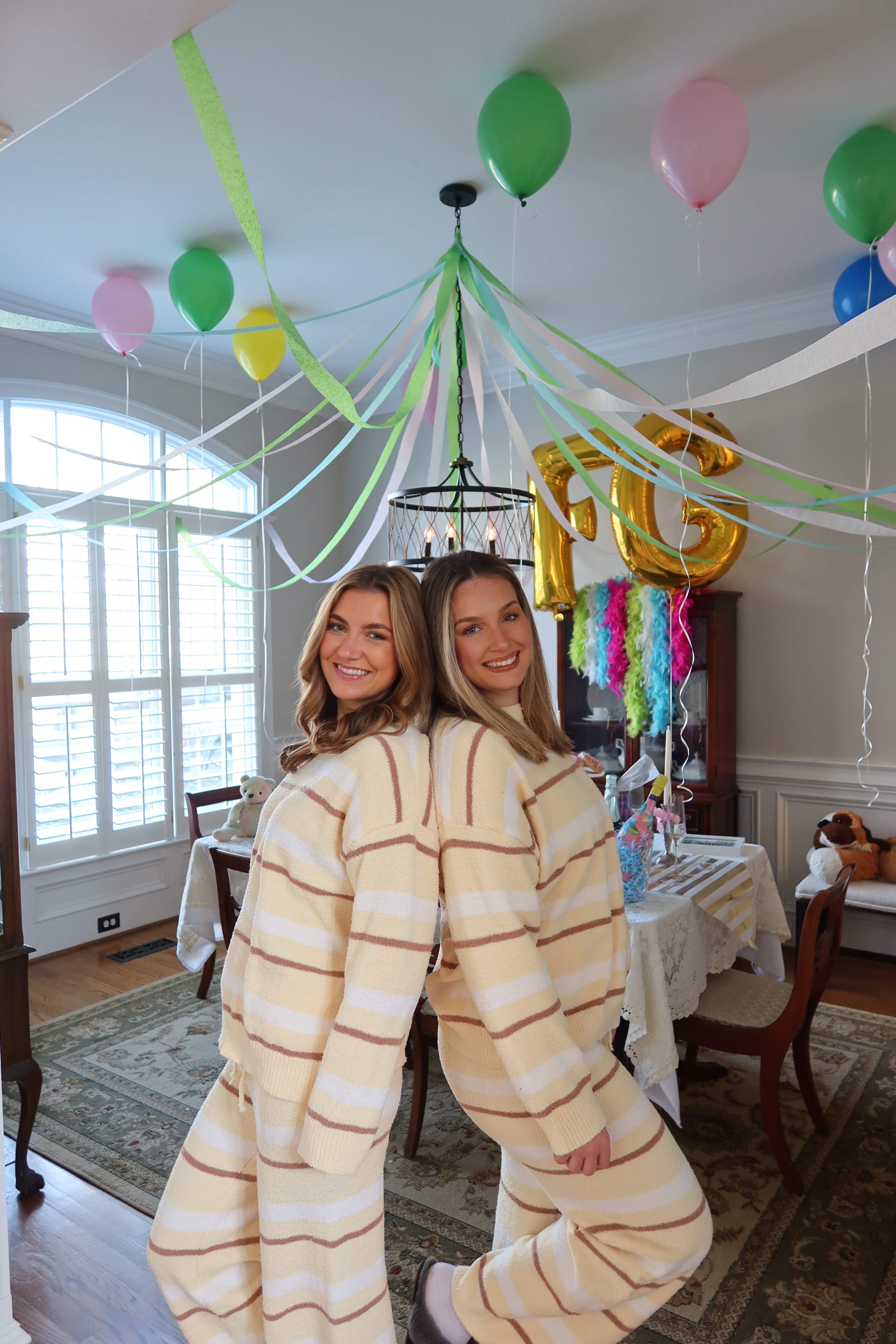 Sister Stripe Set- Yellow/Cream