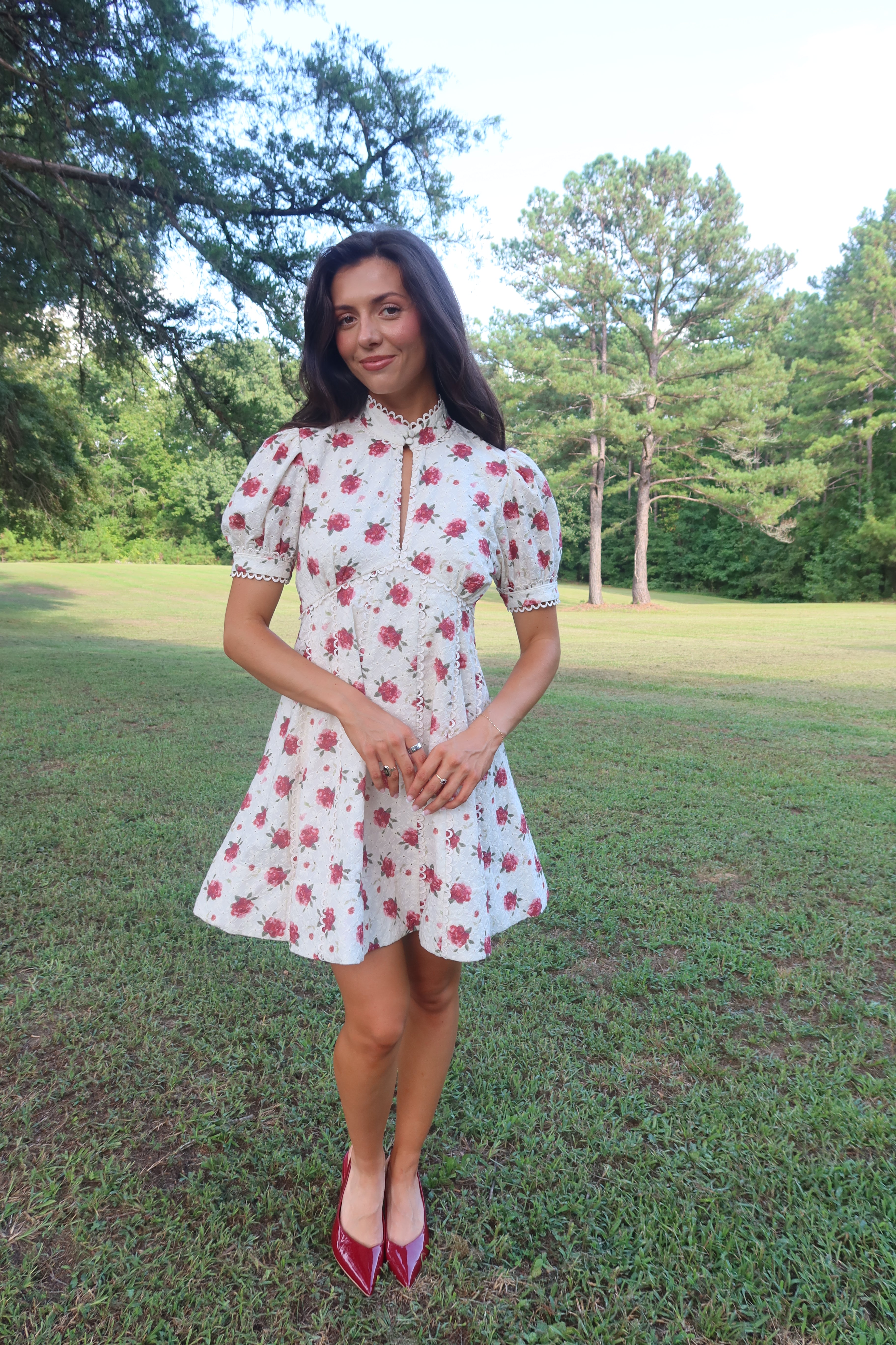 Autumn Embroidered Mini Dress- Floral