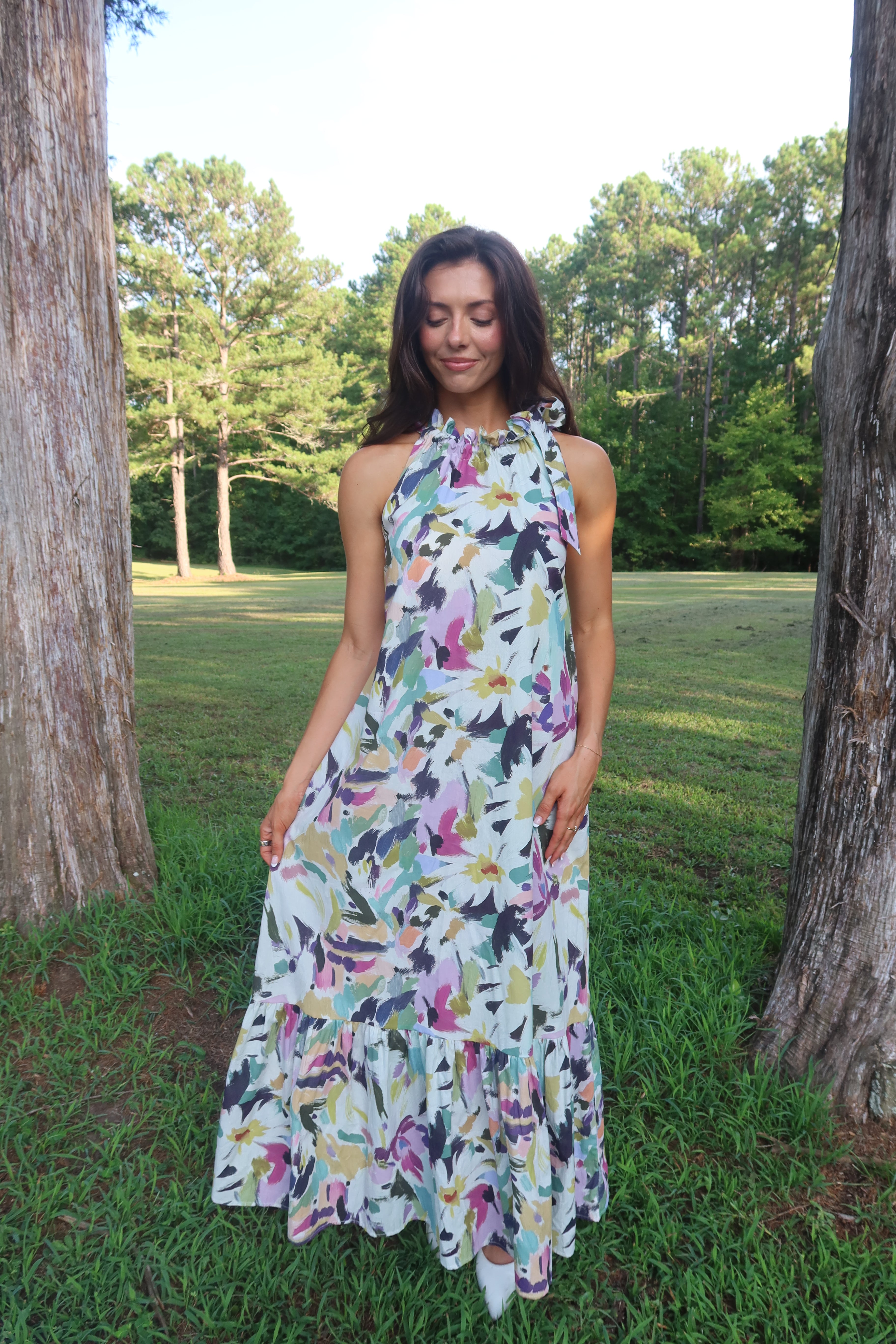 Painted Garden Maxi Dress- Multi