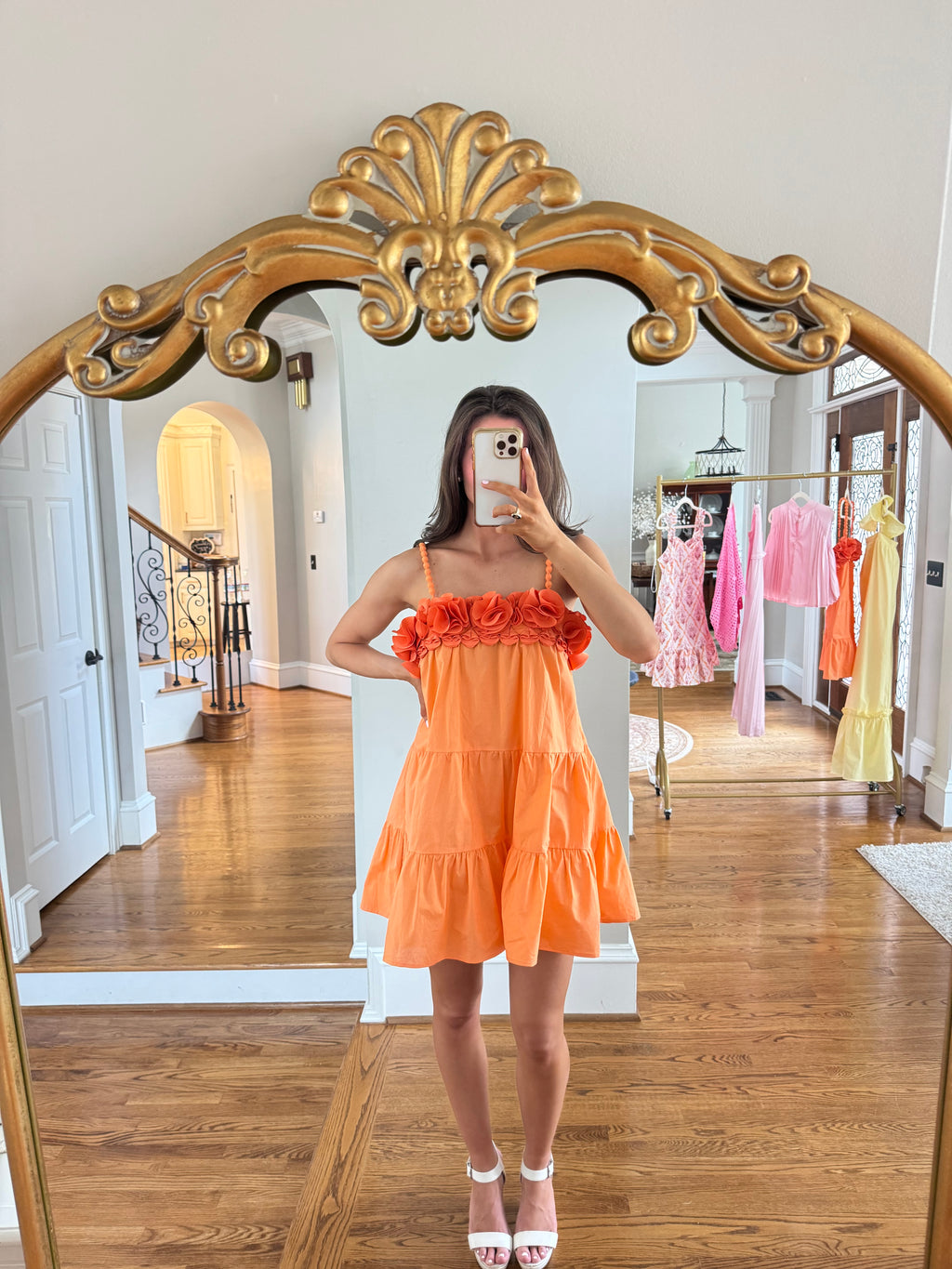 Sunset Spritz Romper- Papaya Orange