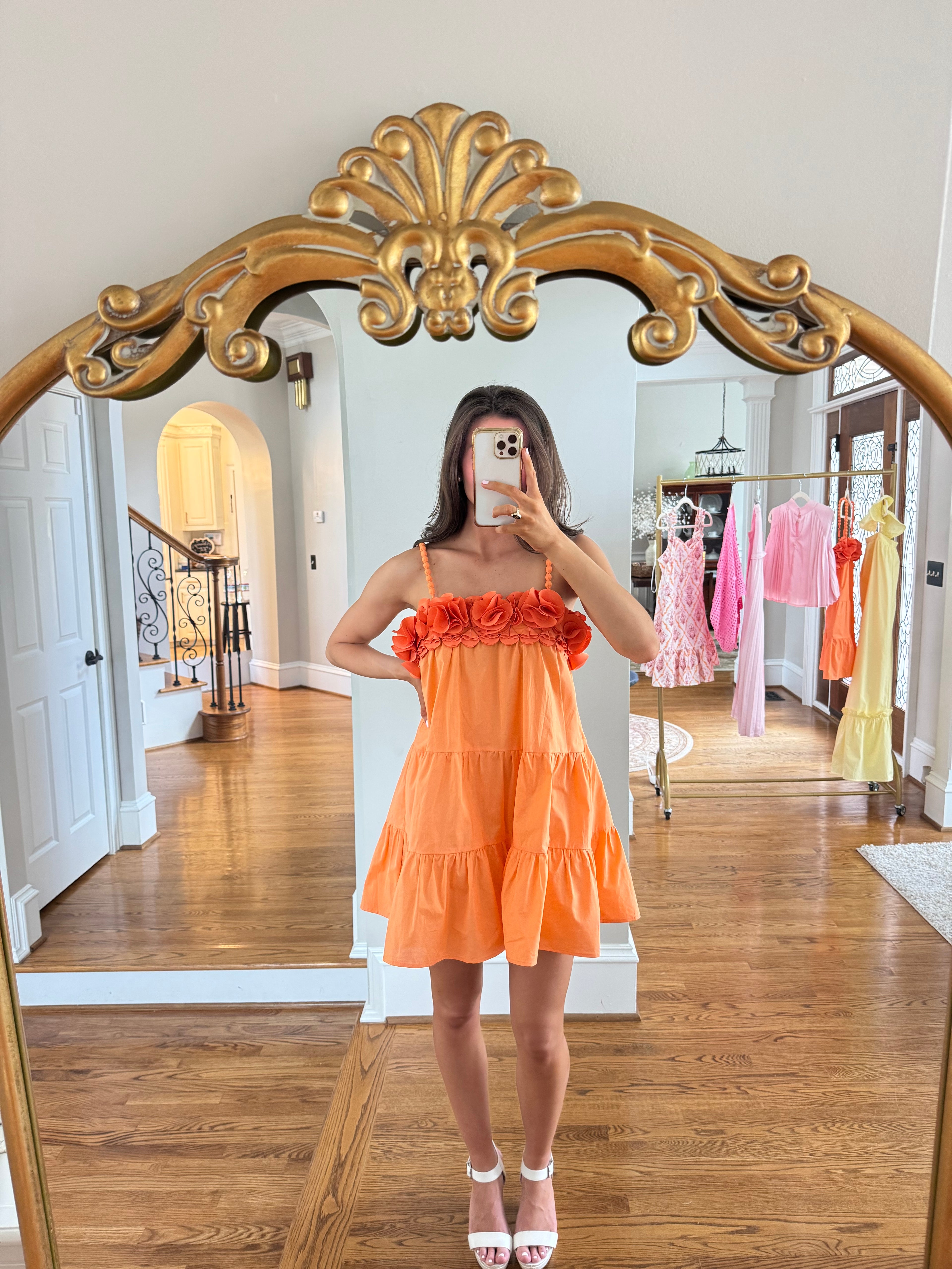 Sunset Spritz Romper- Papaya Orange