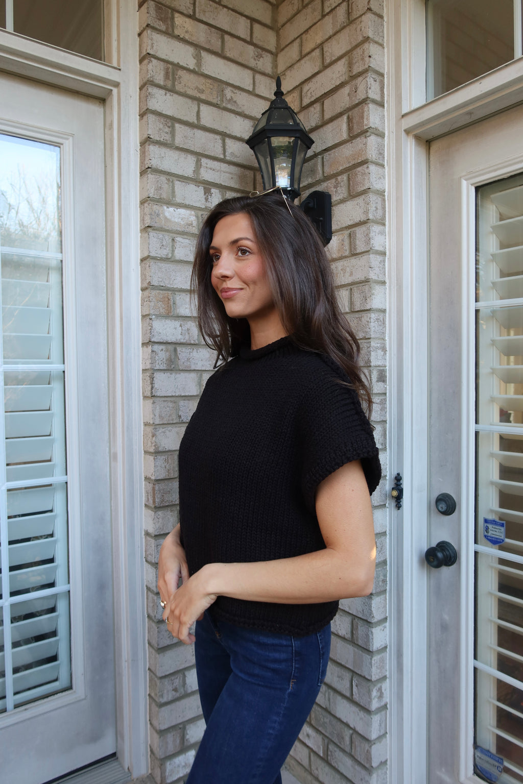 Mallory Chunky Knit Sweater- Black