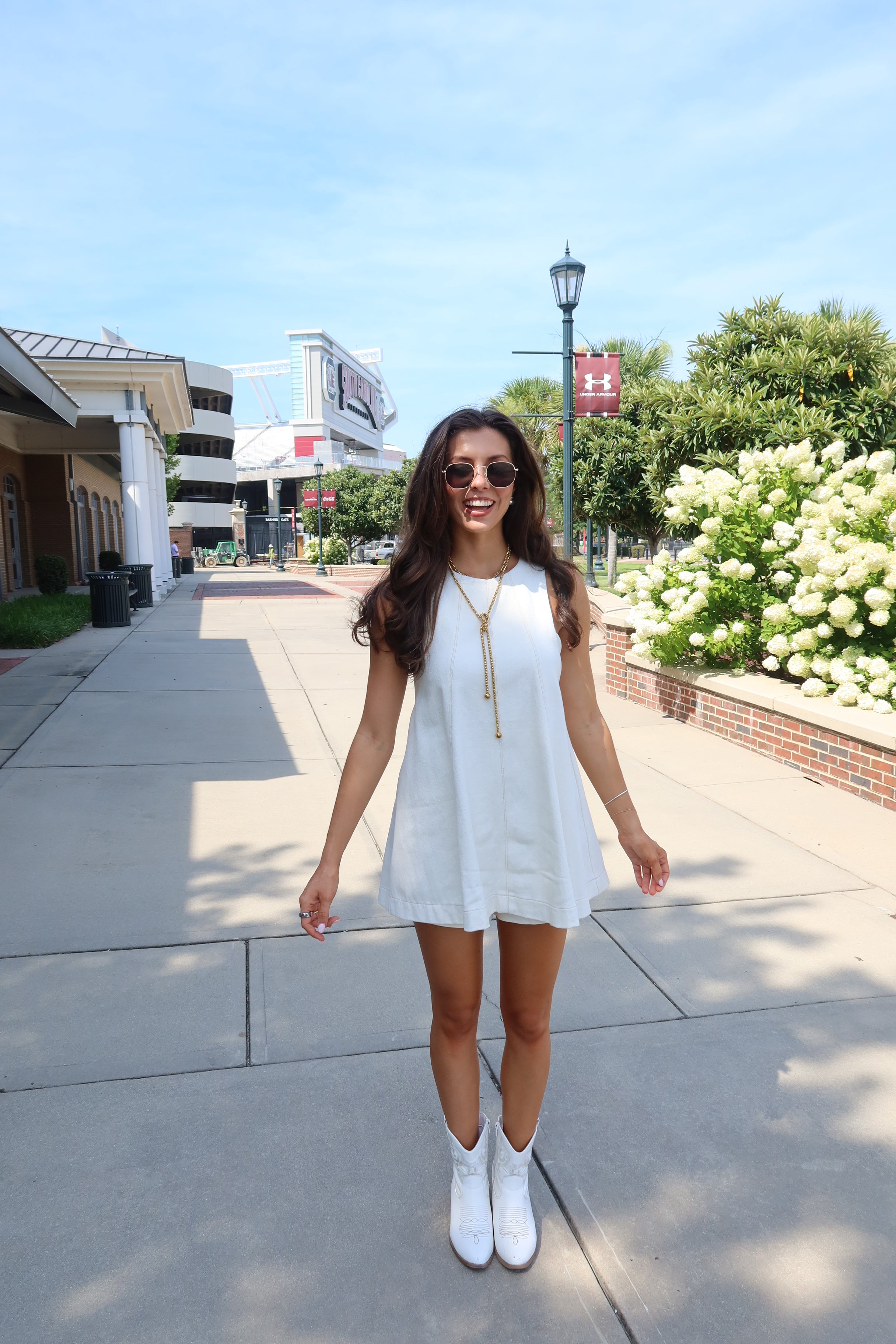 white dress romper Minimalist A-Line 34 CARE Hand Wash Cold Baltic Born Womens Montgomery Denim