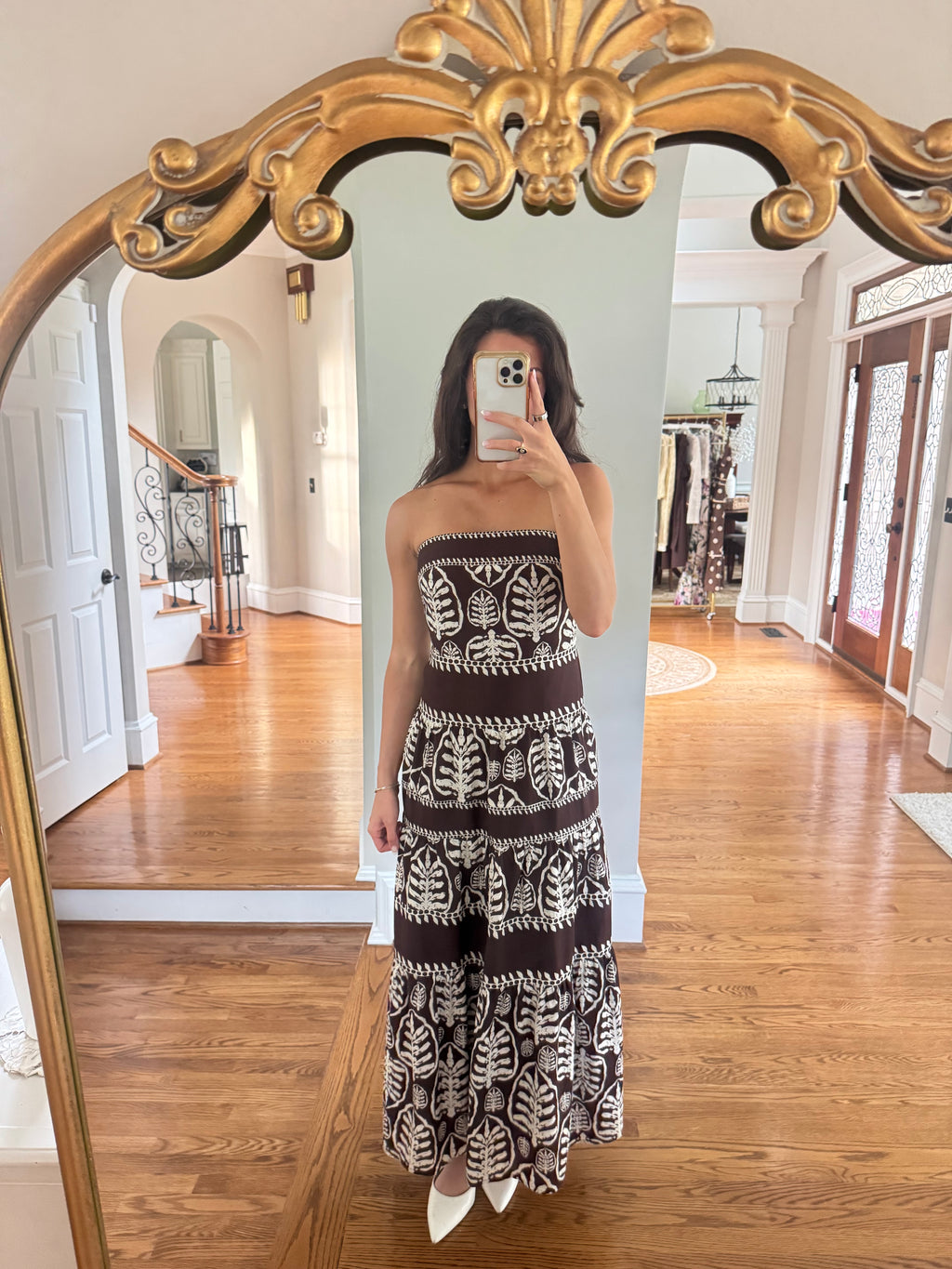 Chestnut Grove Maxi Dress- Brown/Cream