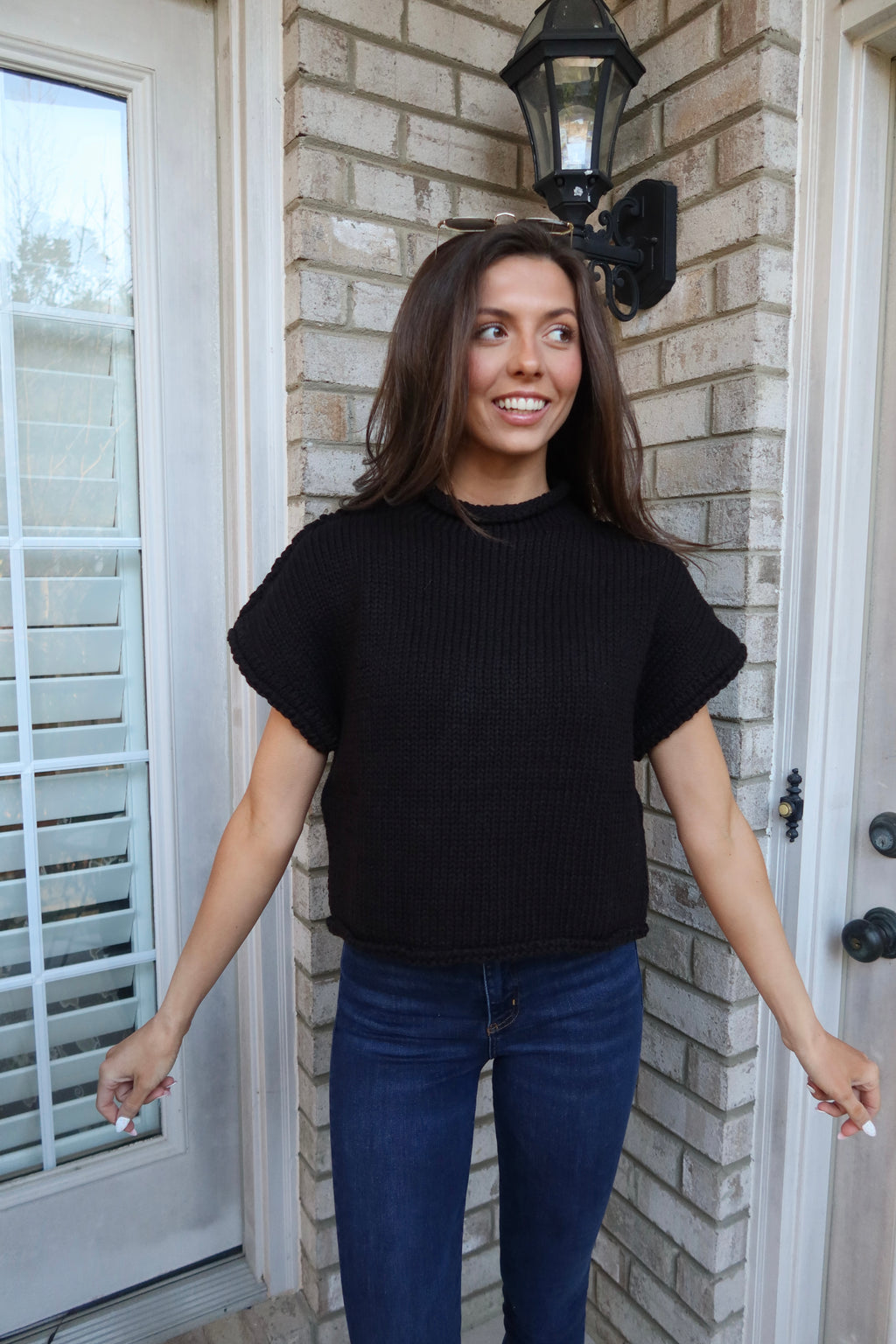 Mallory Chunky Knit Sweater- Black