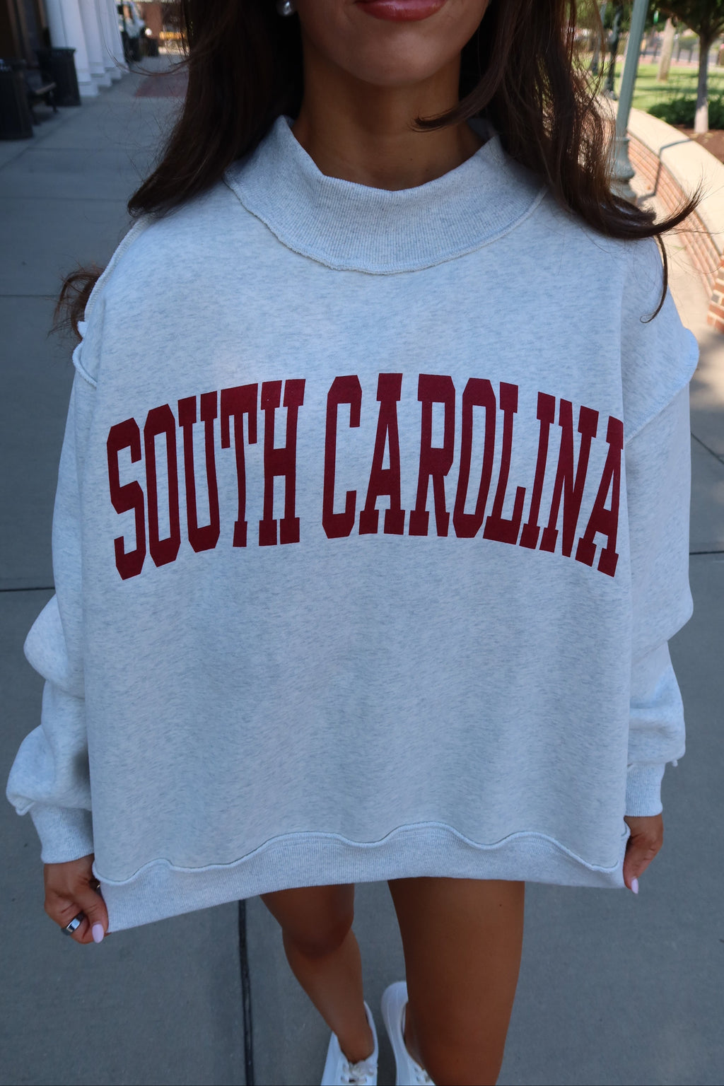 South Carolina/SC Reversible Sweatshirt- Ash Grey