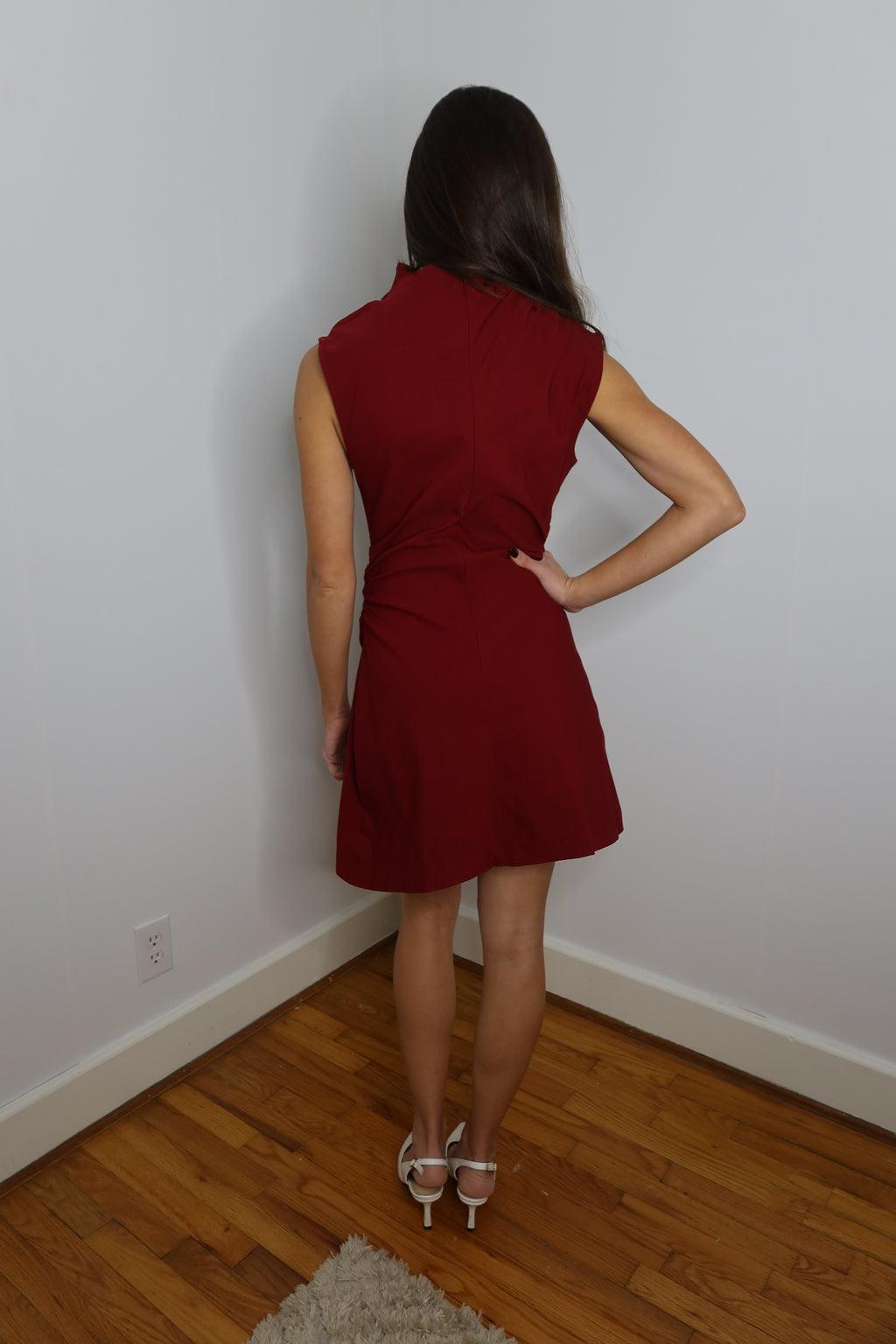 Merry Mockneck Mini Dress- Burgundy
