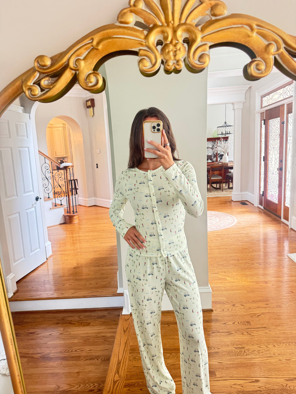 Mornings on the Green Pajama Bottom- Apple Green