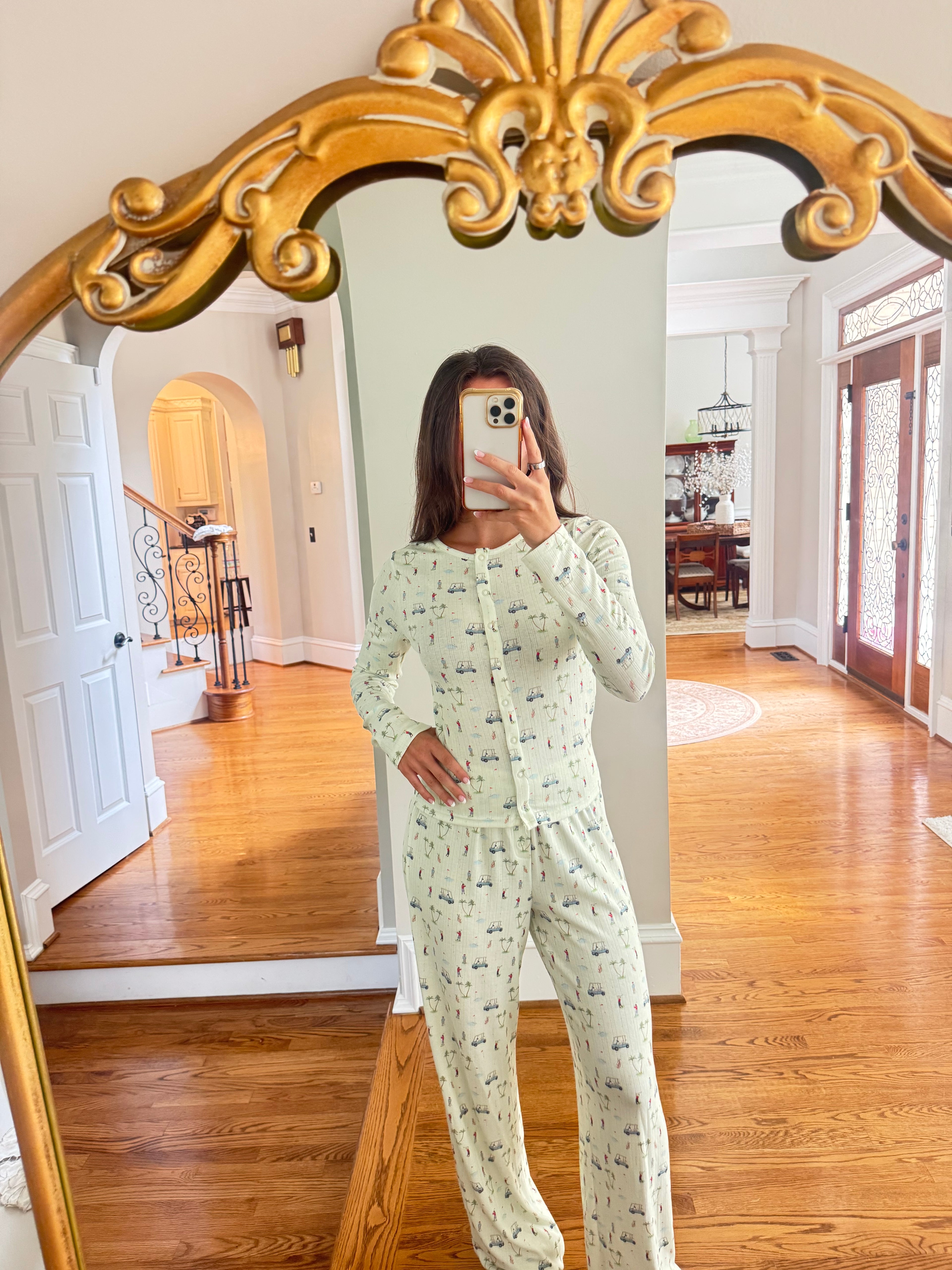 Mornings on the Green Pajama Bottom- Apple Green