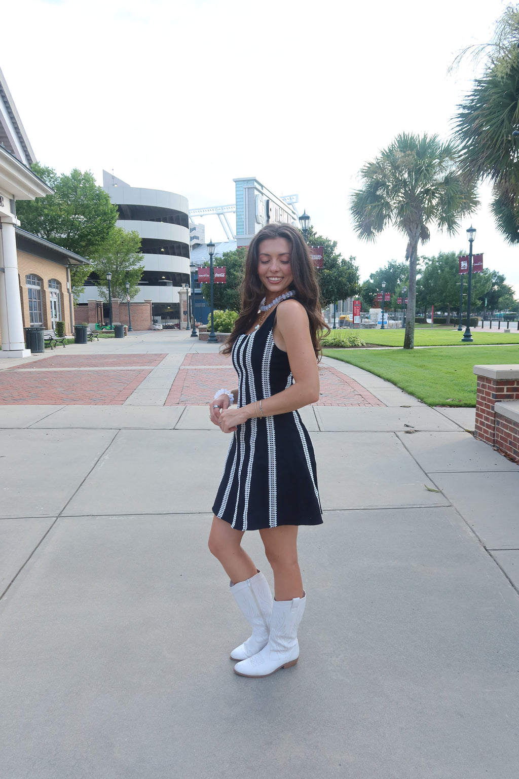 Saturday Mini Dress- Black/White