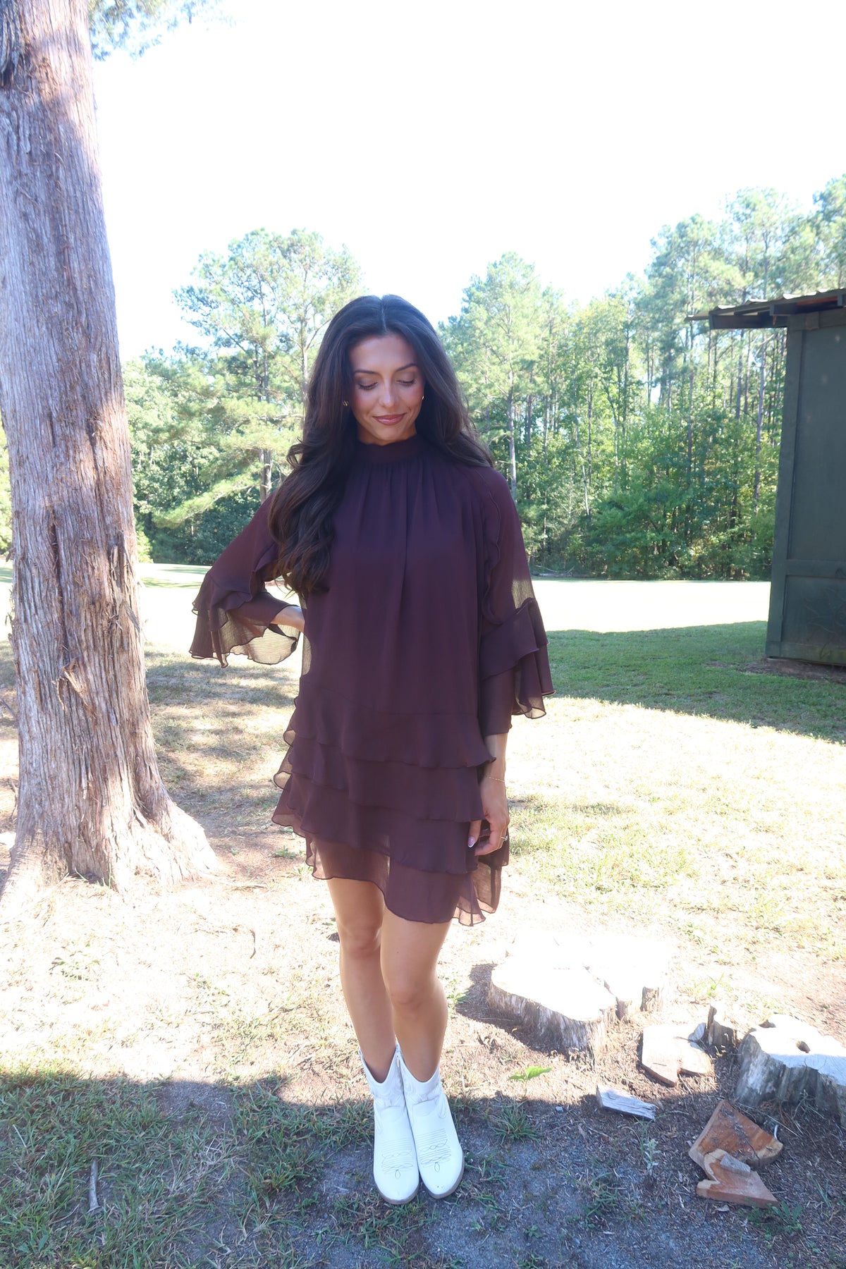 Choosin' Texas Mini Dress- Brown