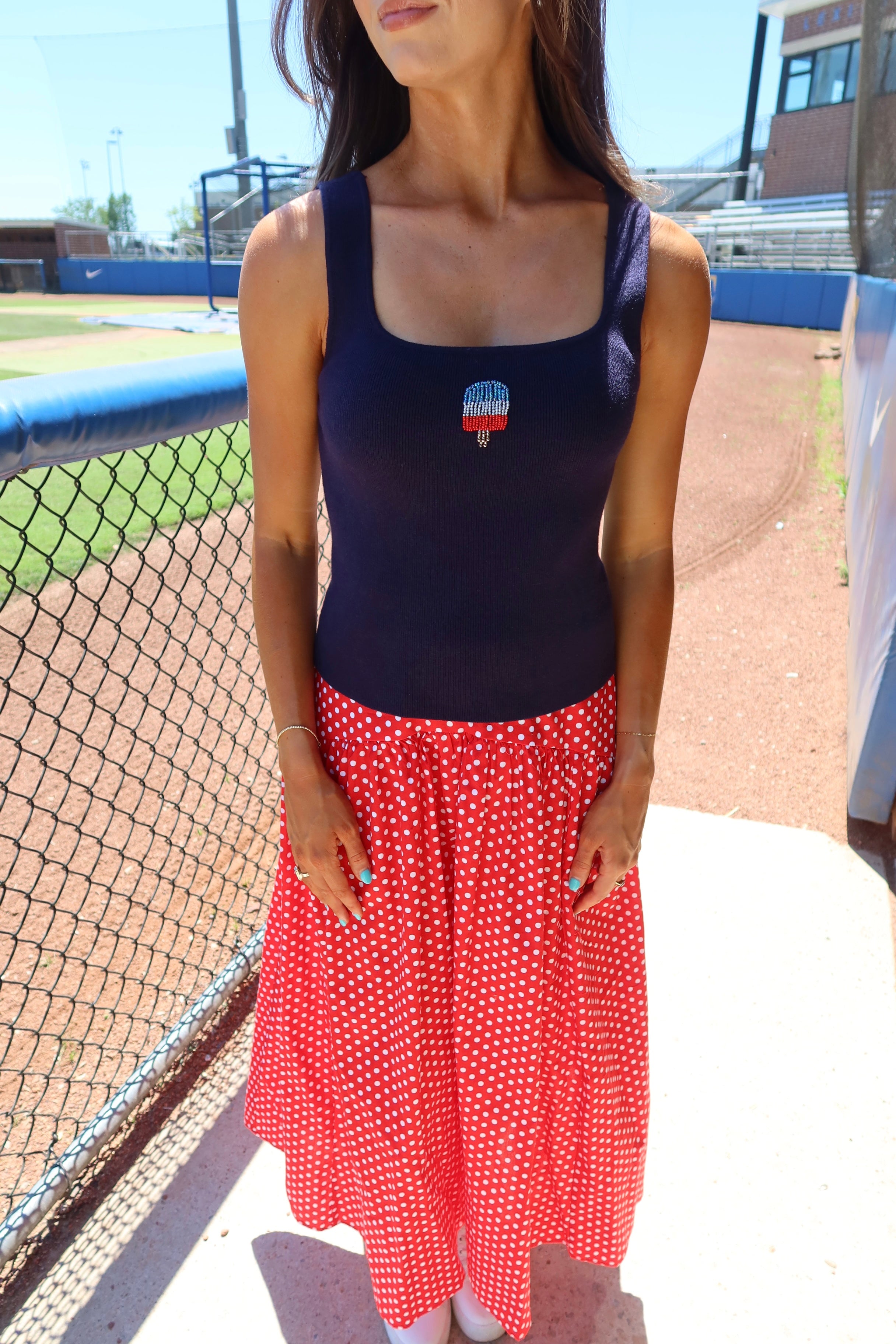 Sweet Summertime Popsicle Top- Navy