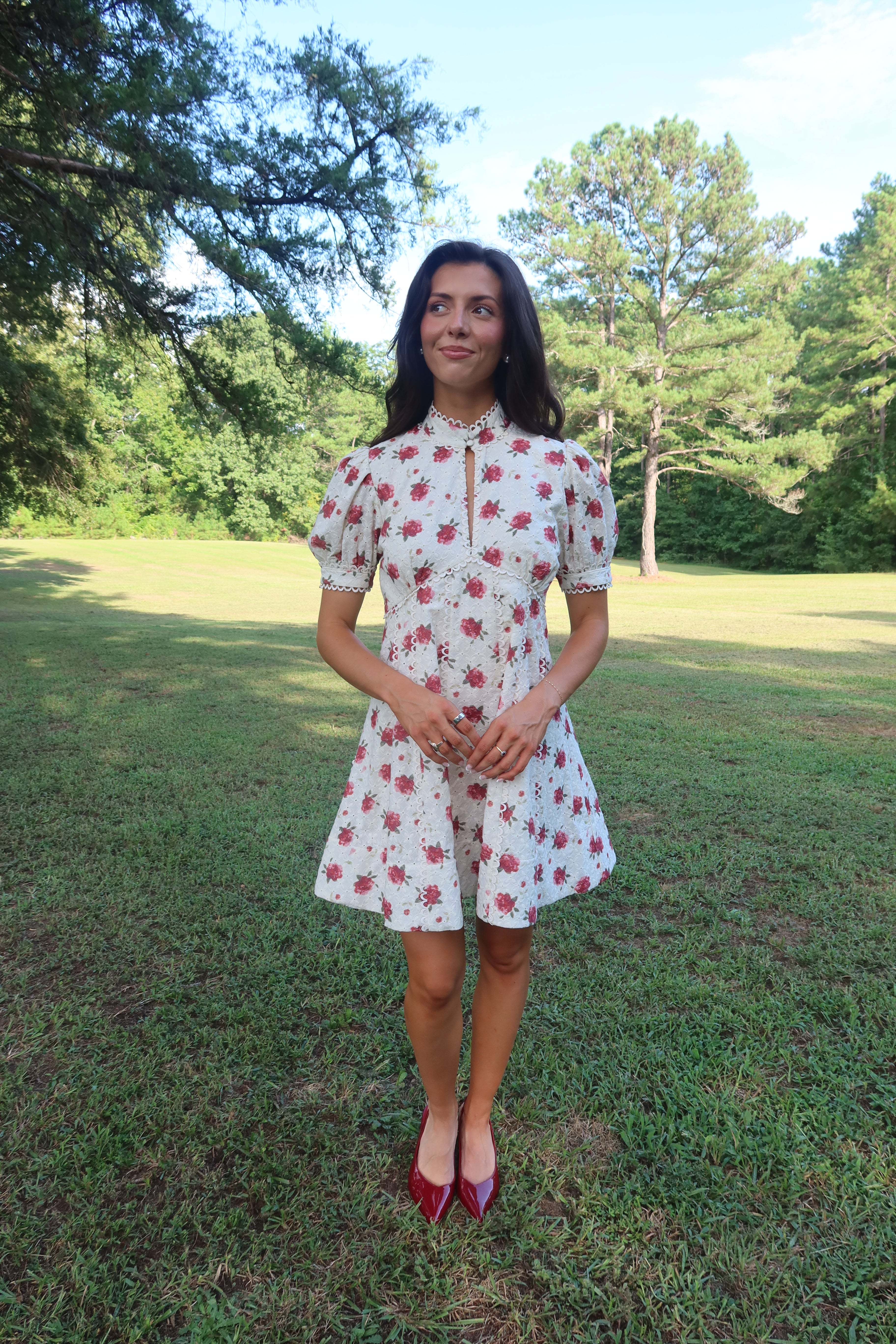 Autumn Embroidered Mini Dress- Floral