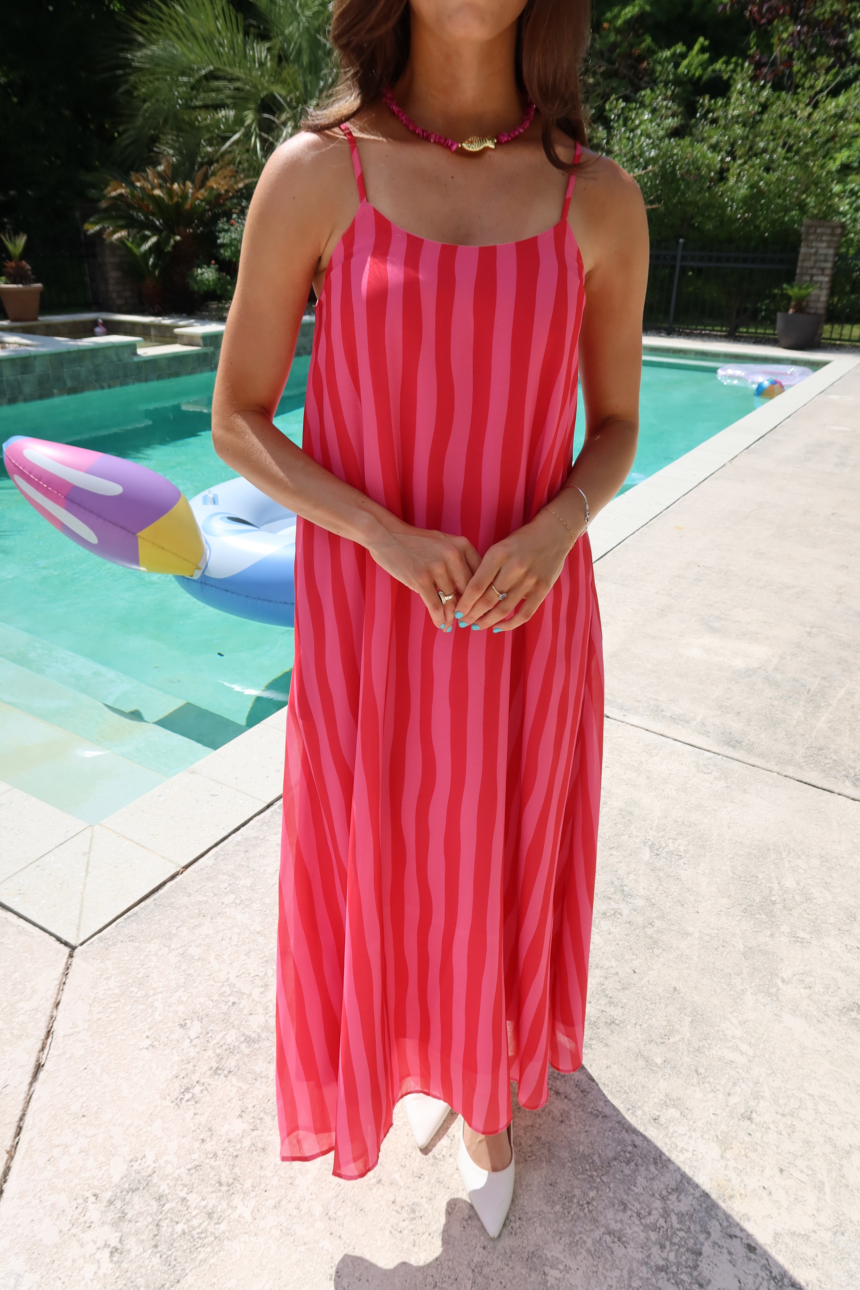 Sangria Sunset Maxi Dress- Red/Pink