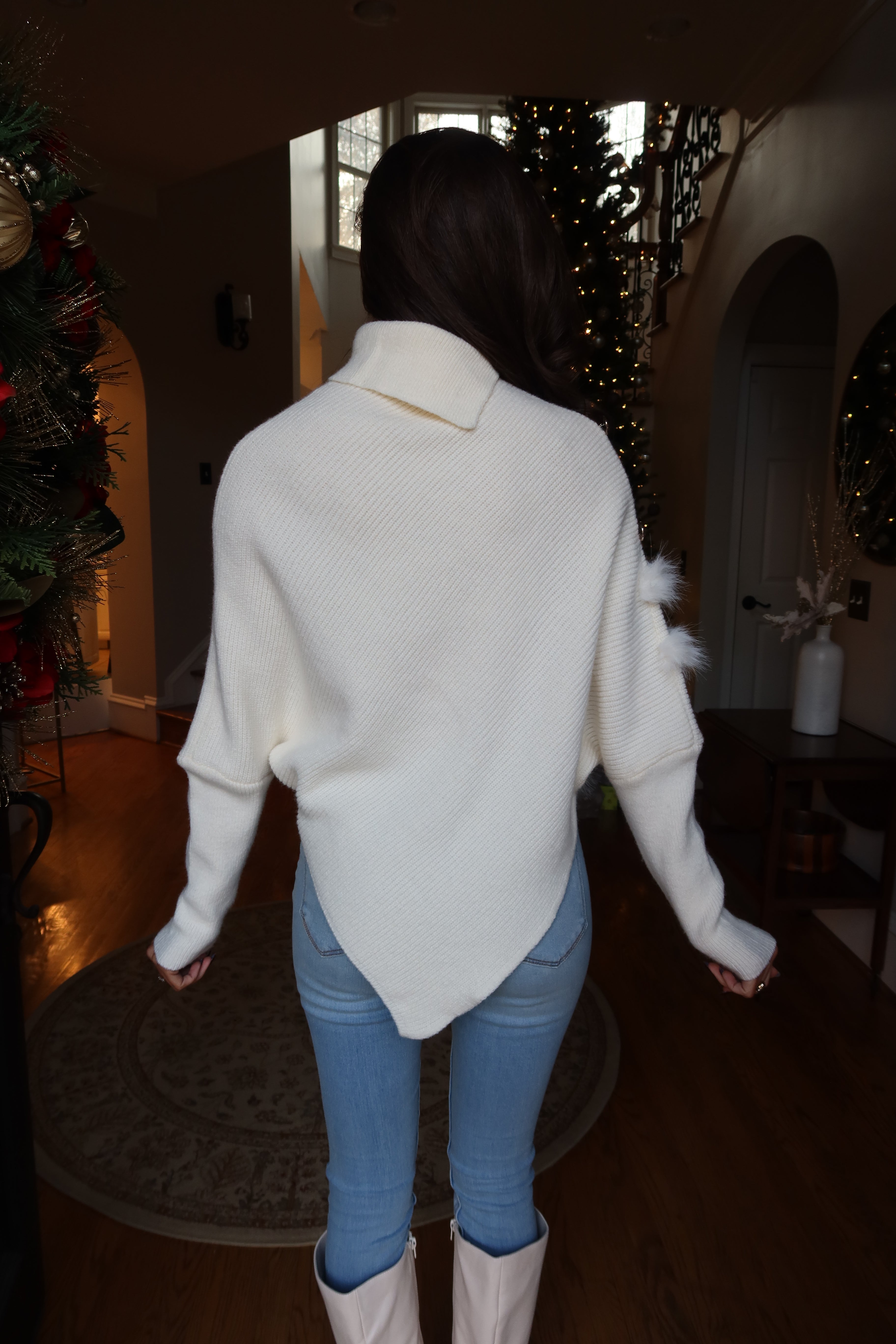 Sugar Plum Hem Sweater- Ivory