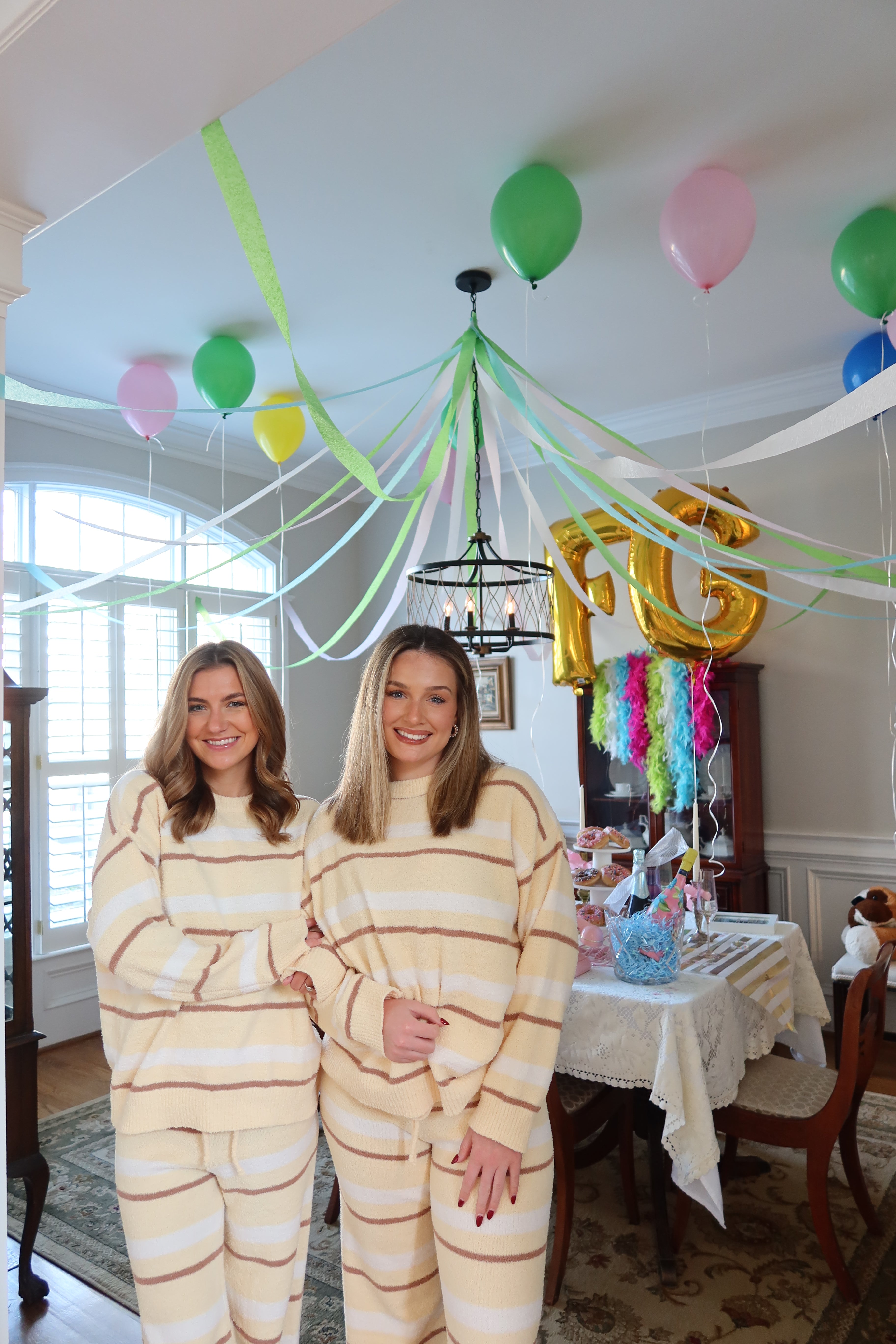 Sister Stripe Set- Yellow/Cream