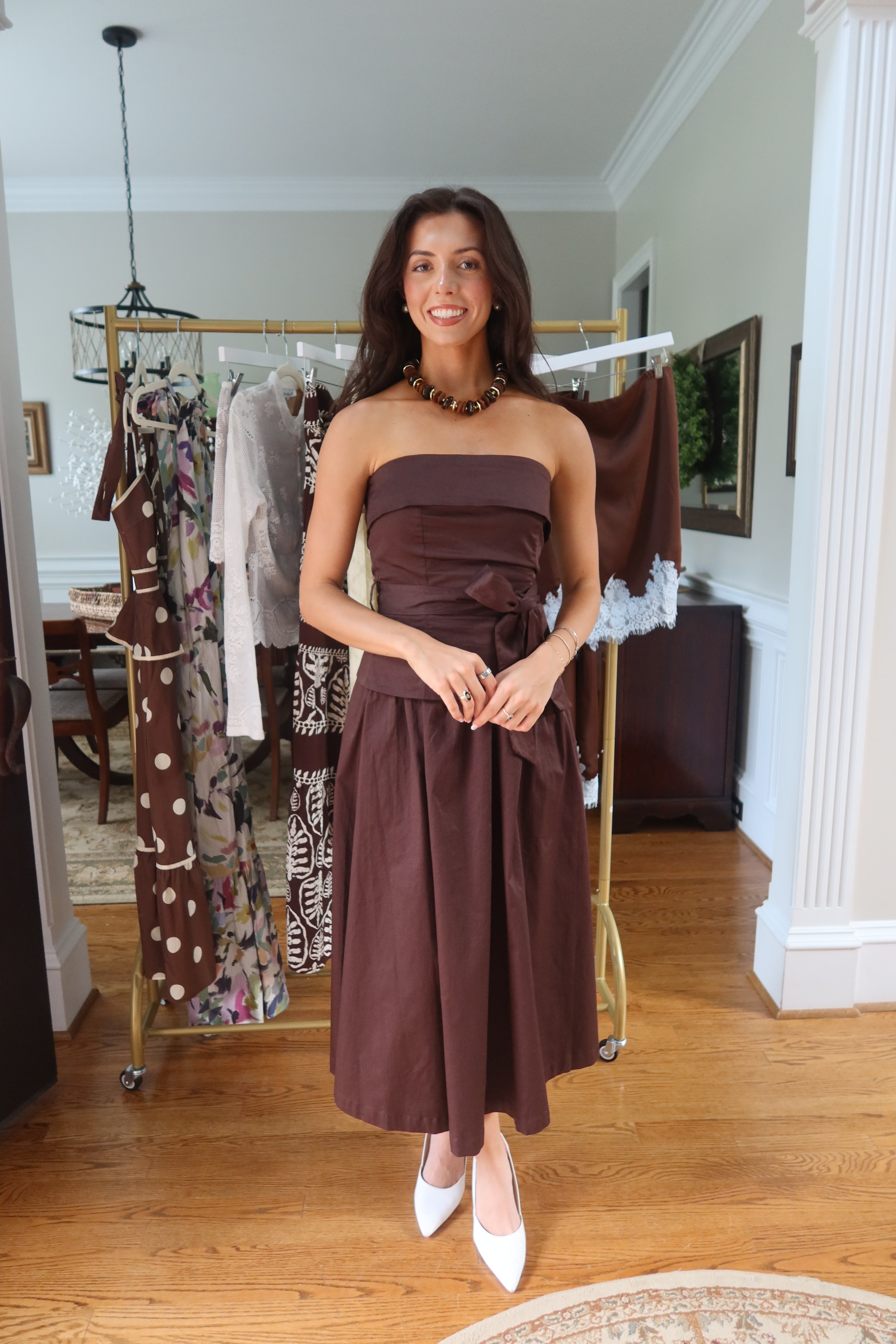 Cinnamon Sugar Midi Dress- Brown