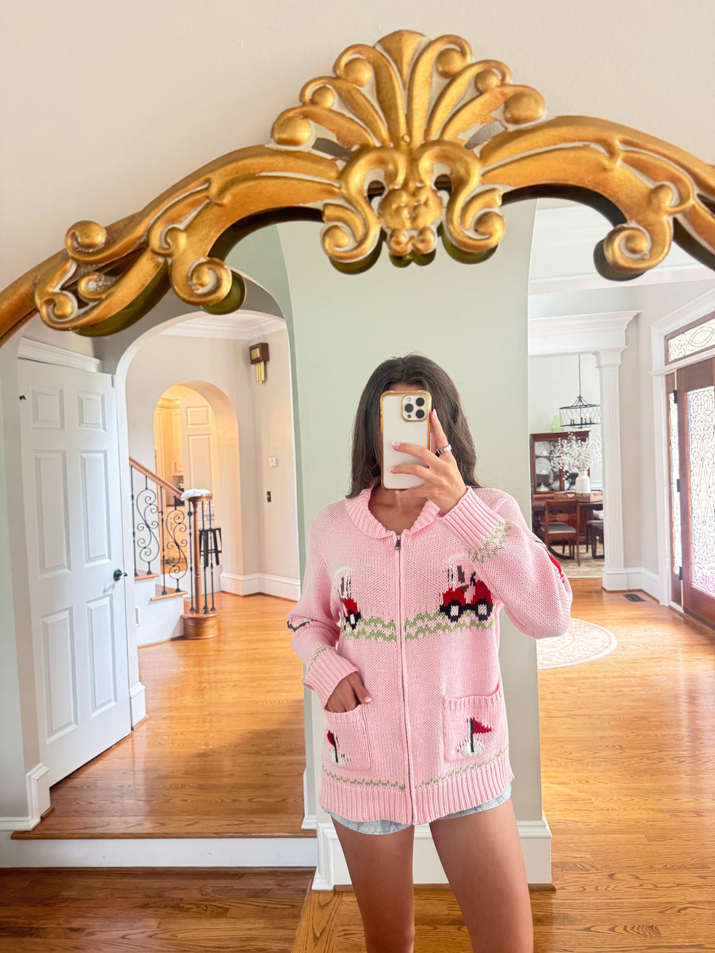 Hole in One Cardigan- Pink