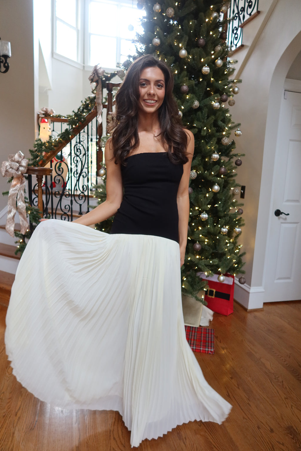 Serena Drop Waist Maxi Dress- Black/Cream