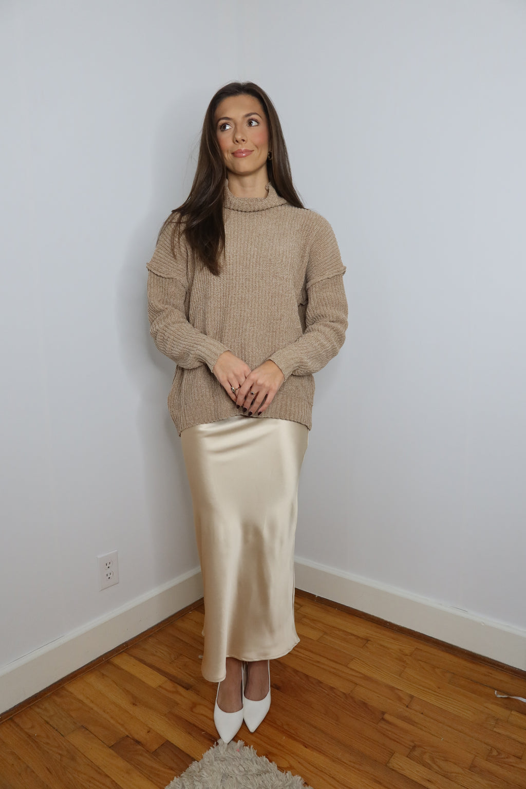 Sandy High Neck Sweater - Sand