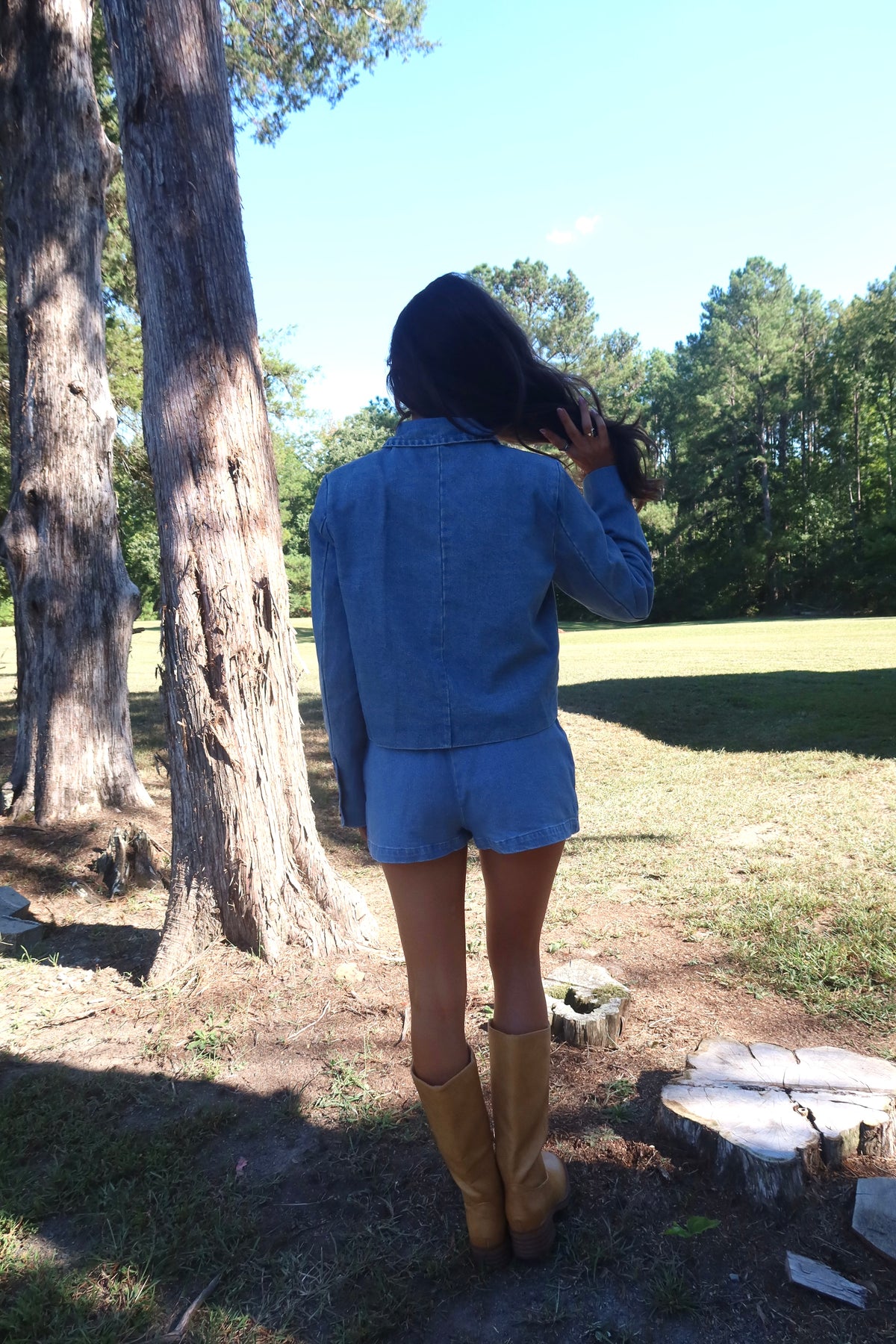 Dakota Scallop Denim Jacket- Denim