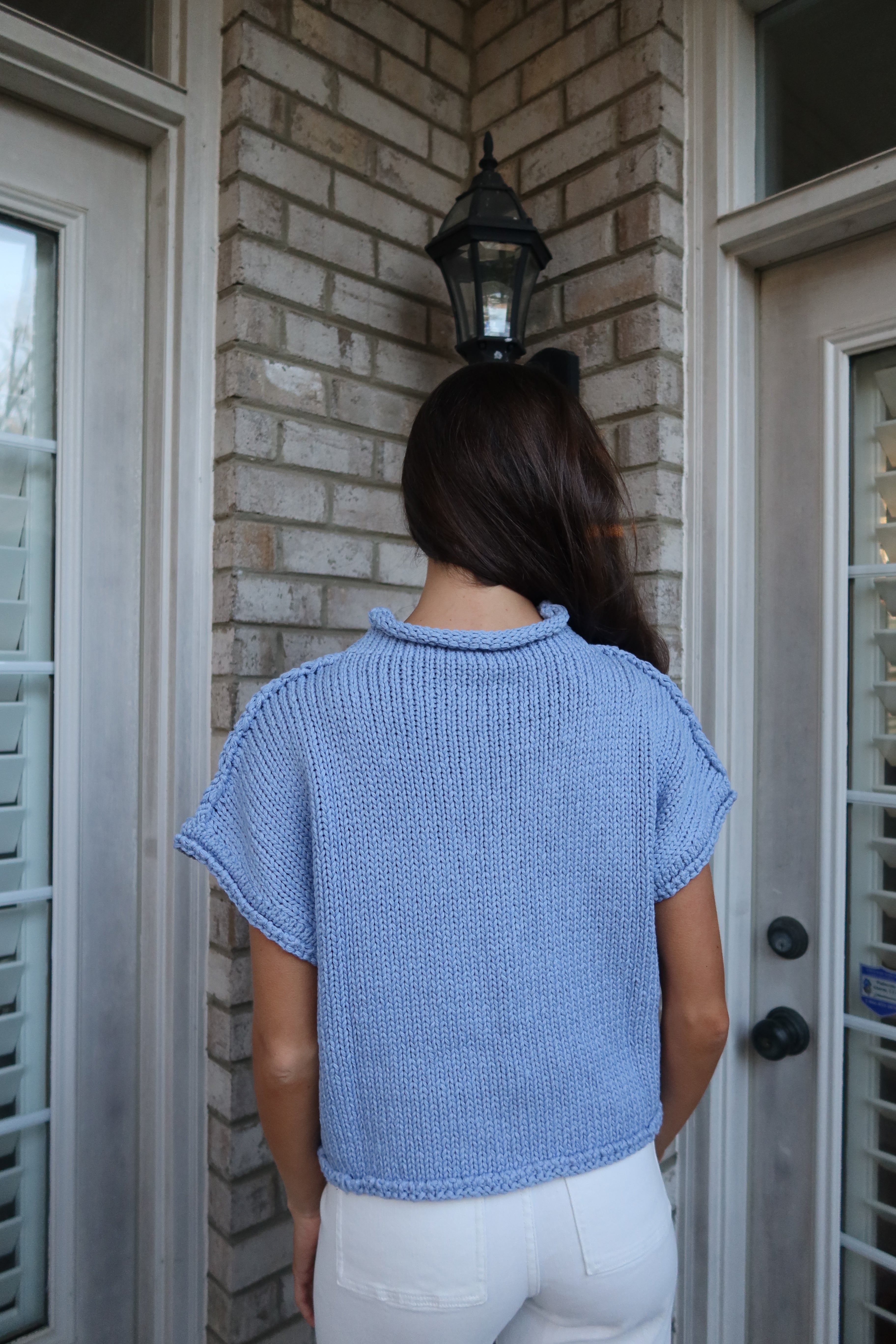 Mallory Chunky Knit Sweater- Sky Blue