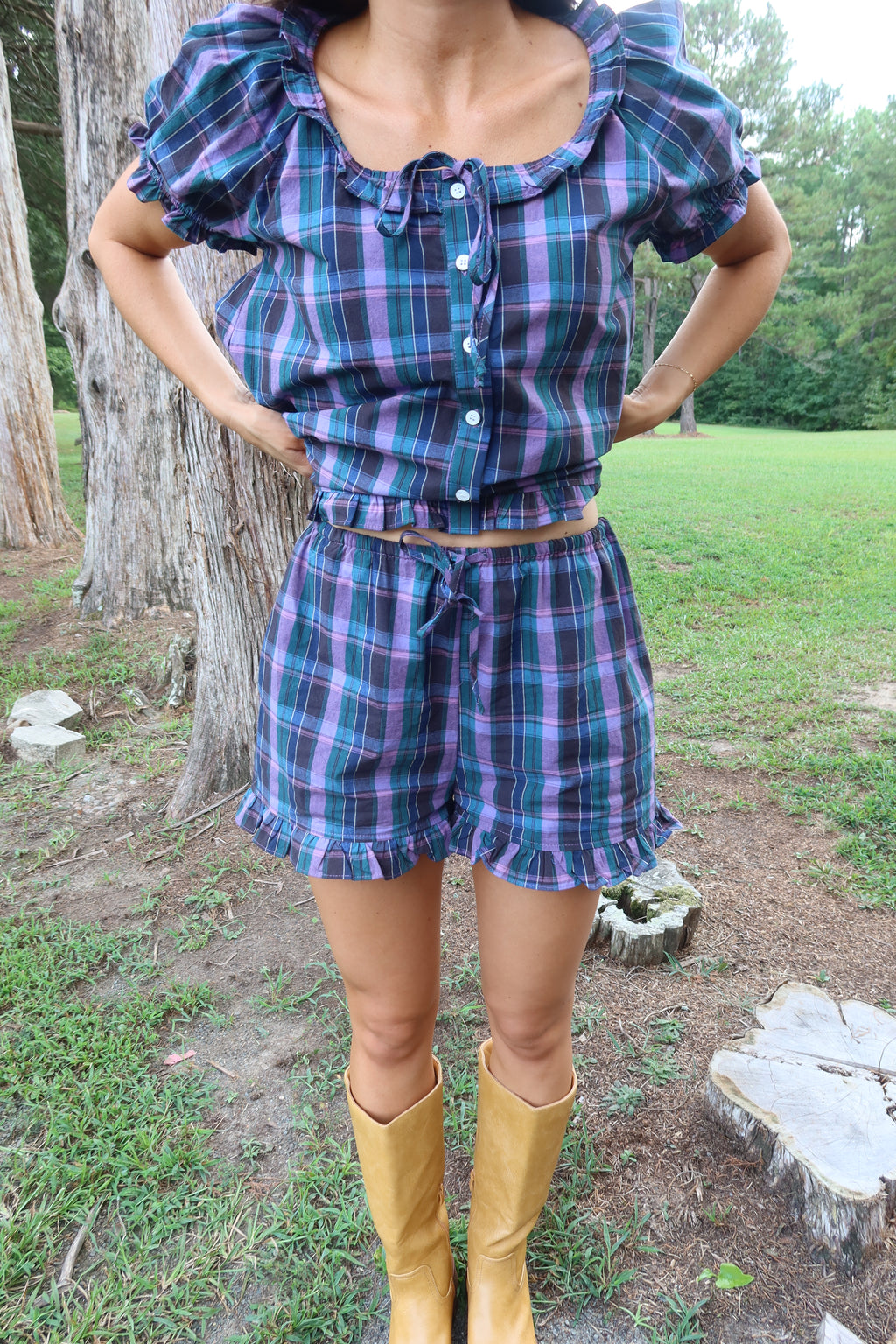 Apple Orchard Plaid Set-Multi
