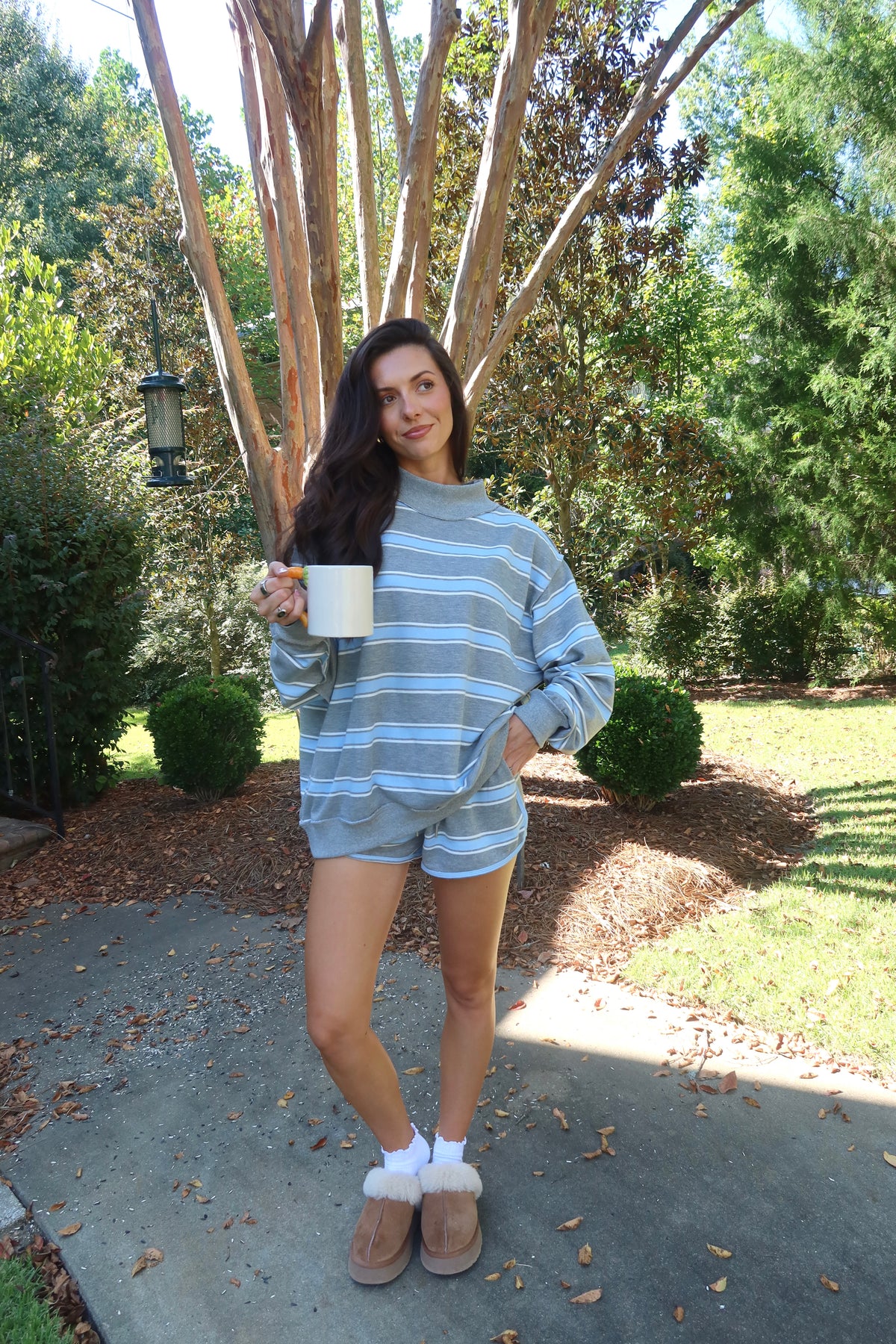 Cloud Blue Stripe Set- Grey/Blue