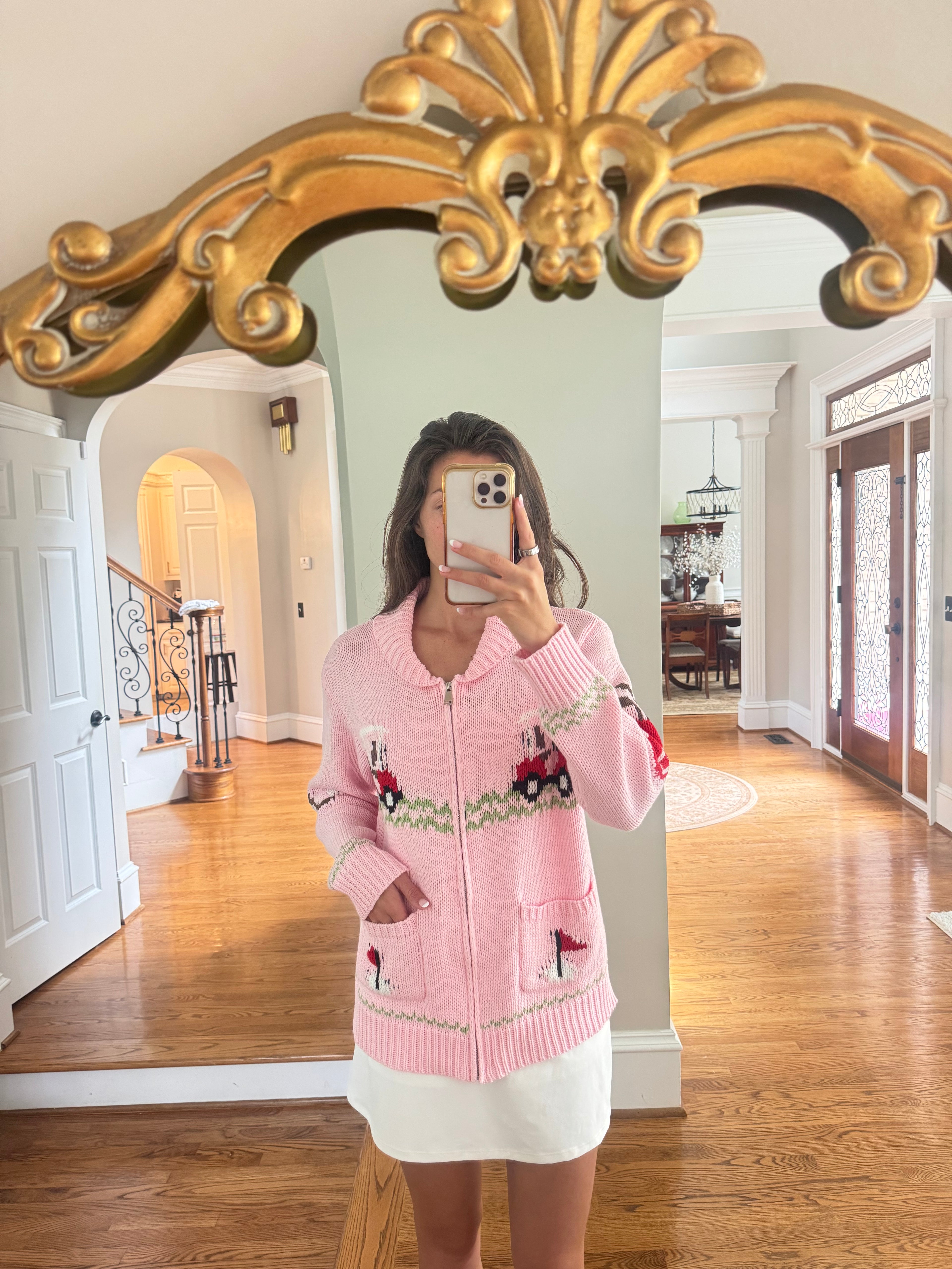 Hole in One Cardigan- Pink