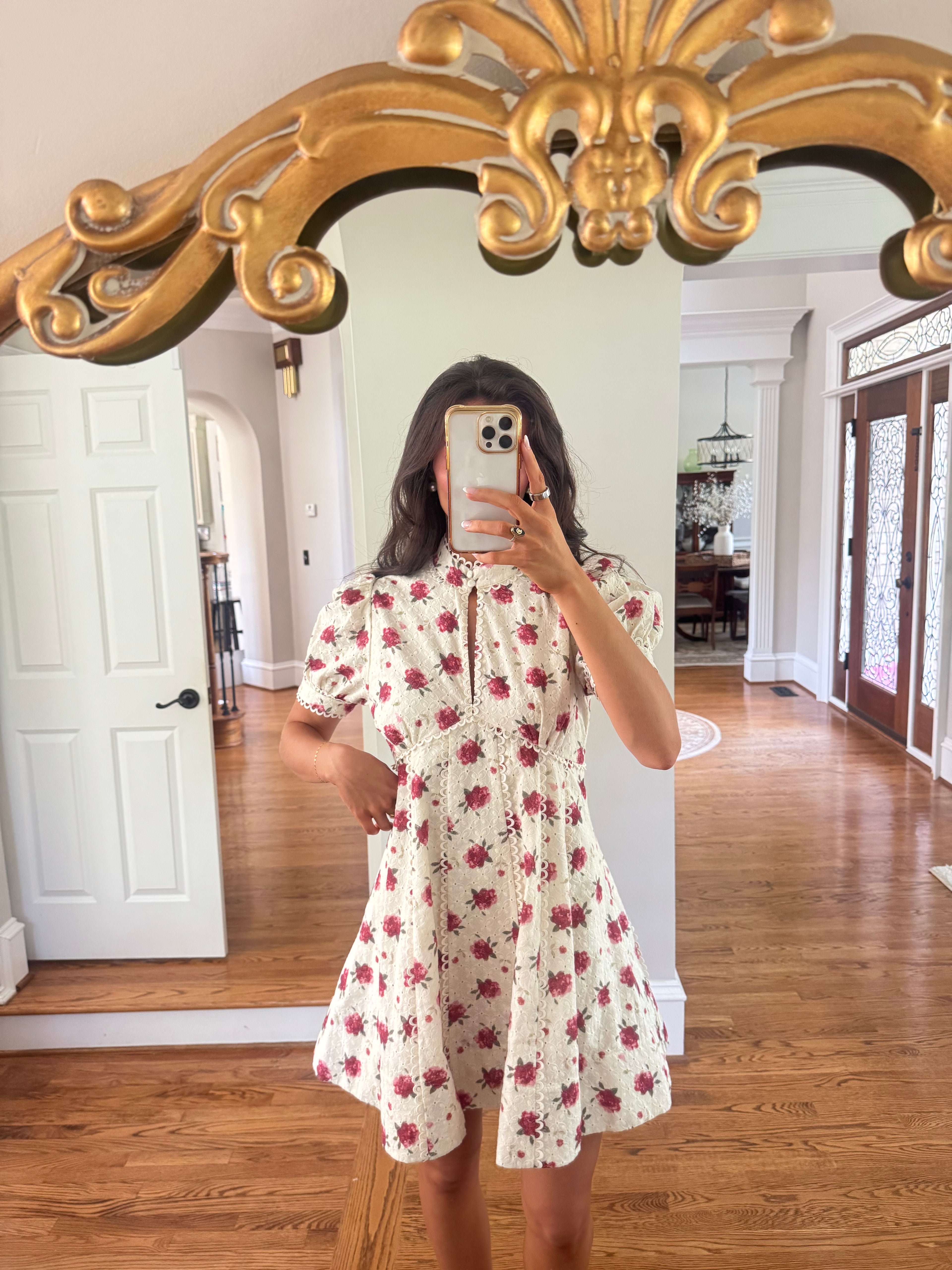 Autumn Embroidered Mini Dress- Floral