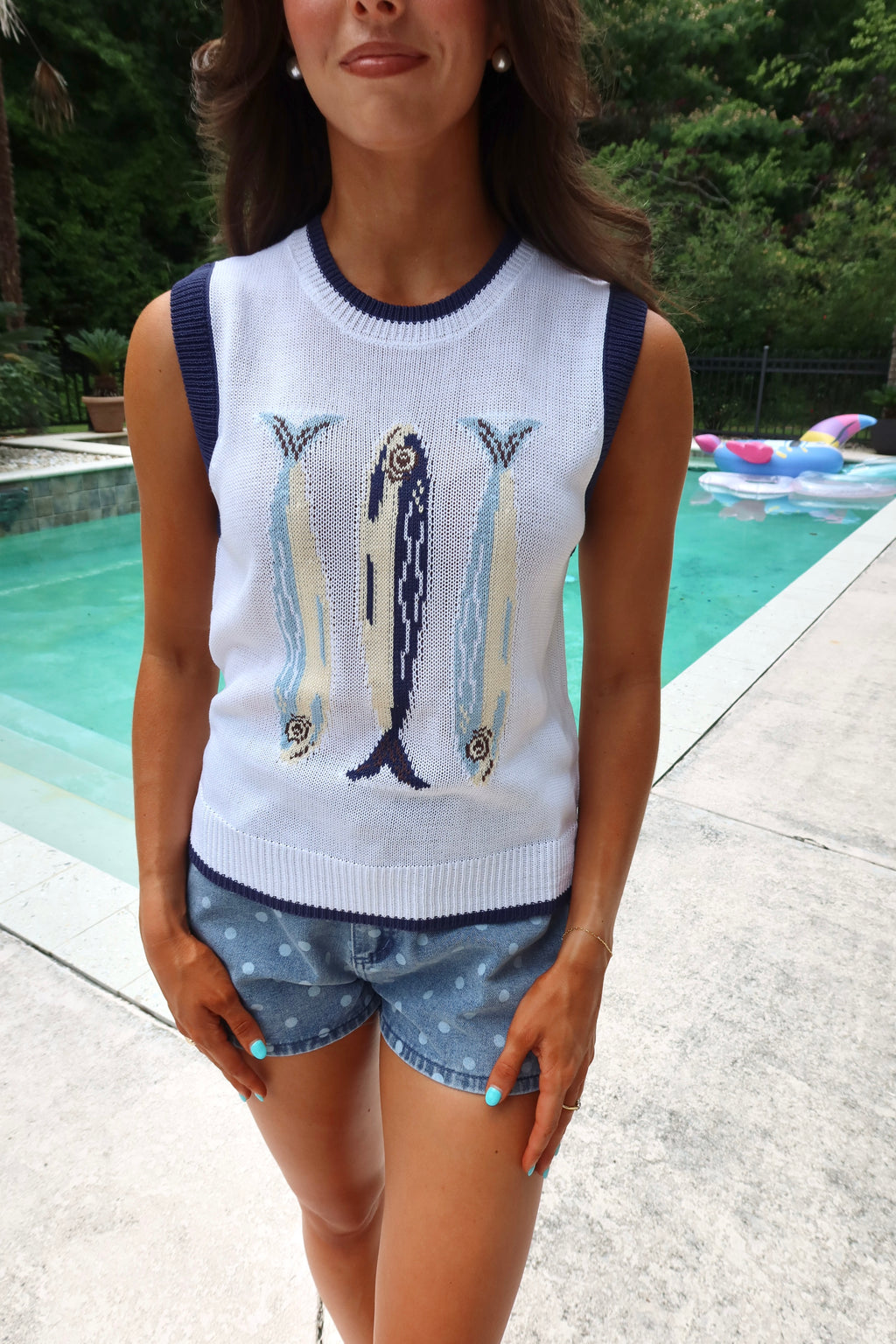 Catch of the Day Sweater Vest- Cream