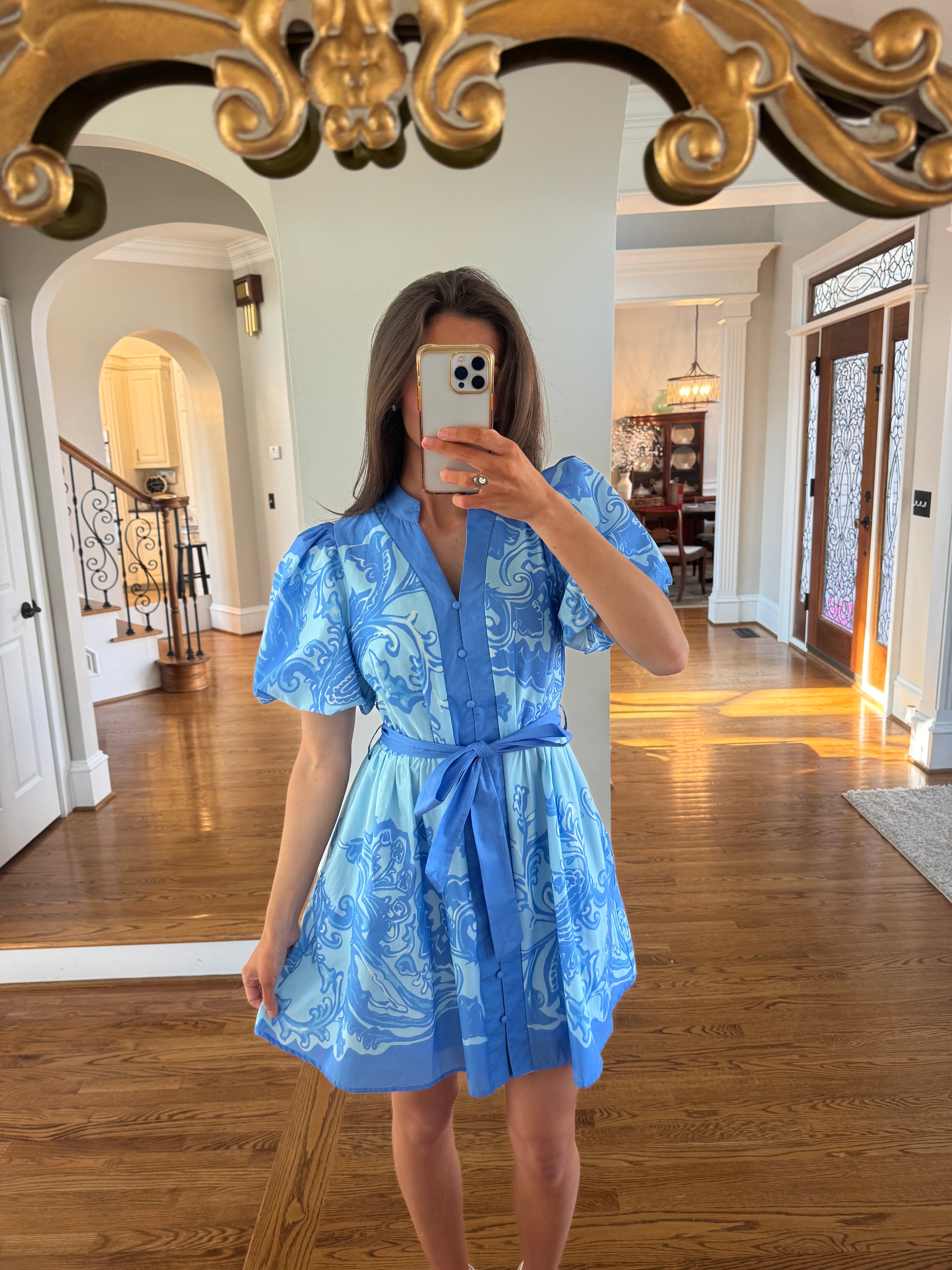 Mosiac Mini Dress- Blue