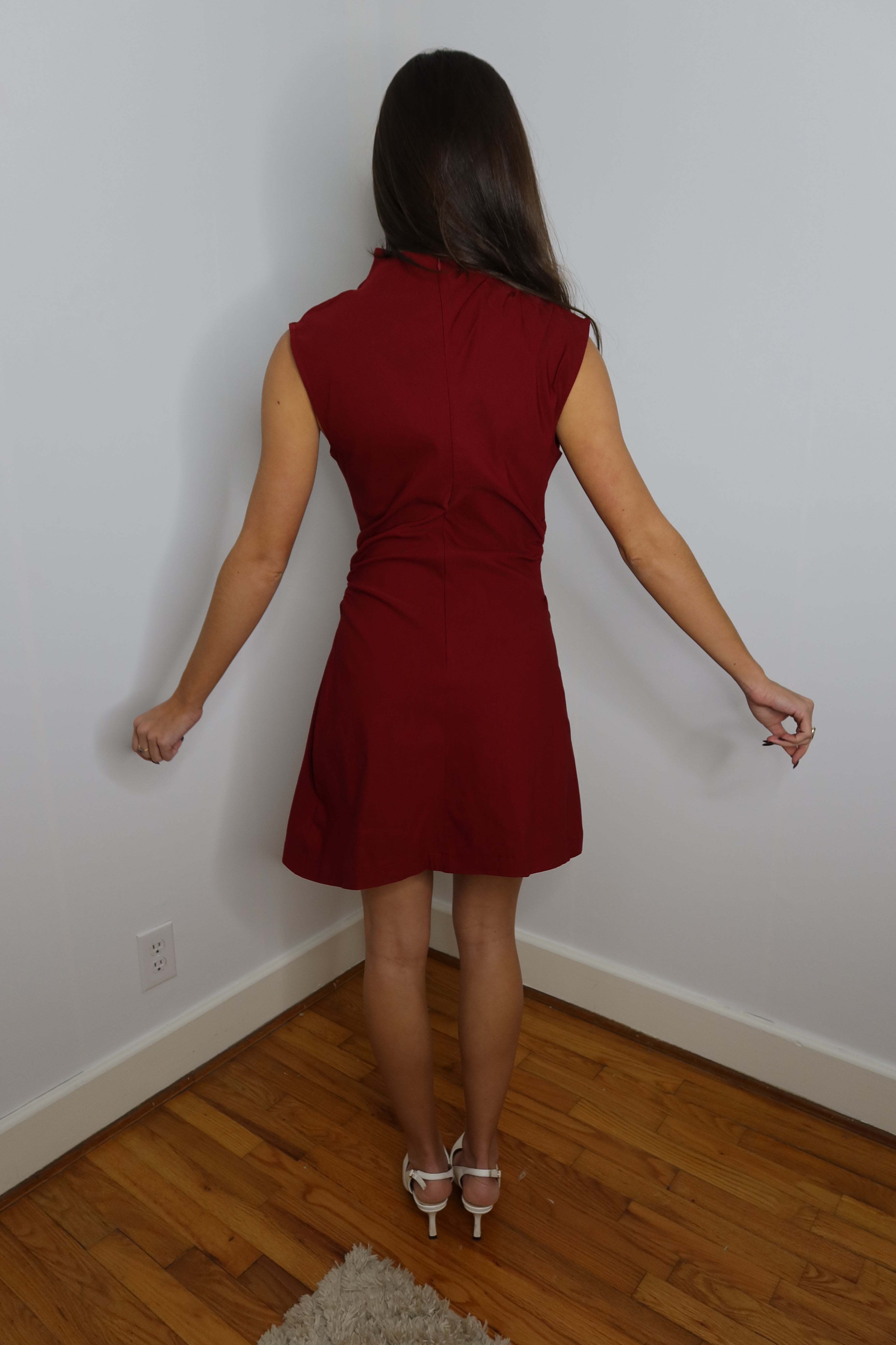 Merry Mockneck Mini Dress- Burgundy