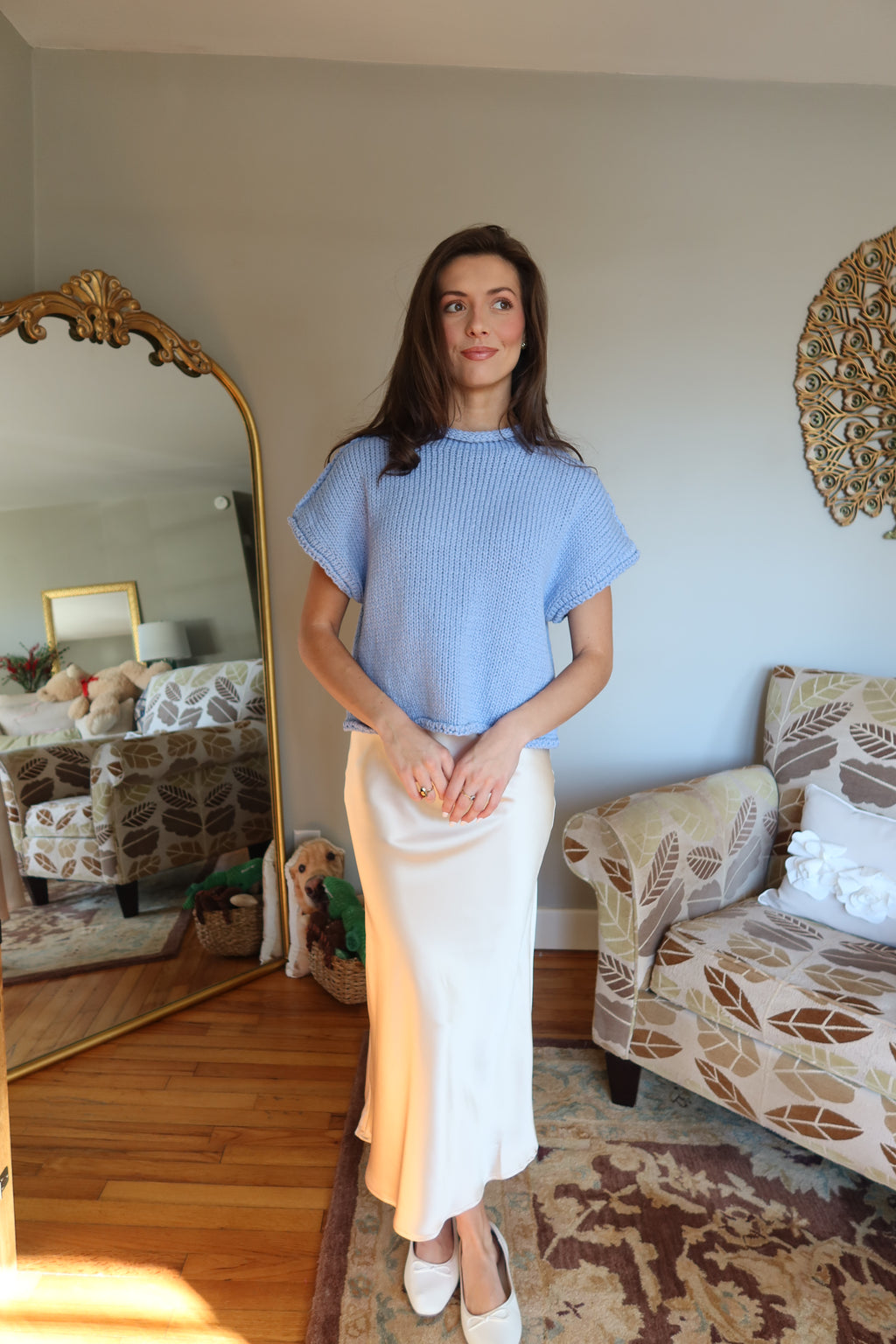 Mallory Chunky Knit Sweater- Sky Blue
