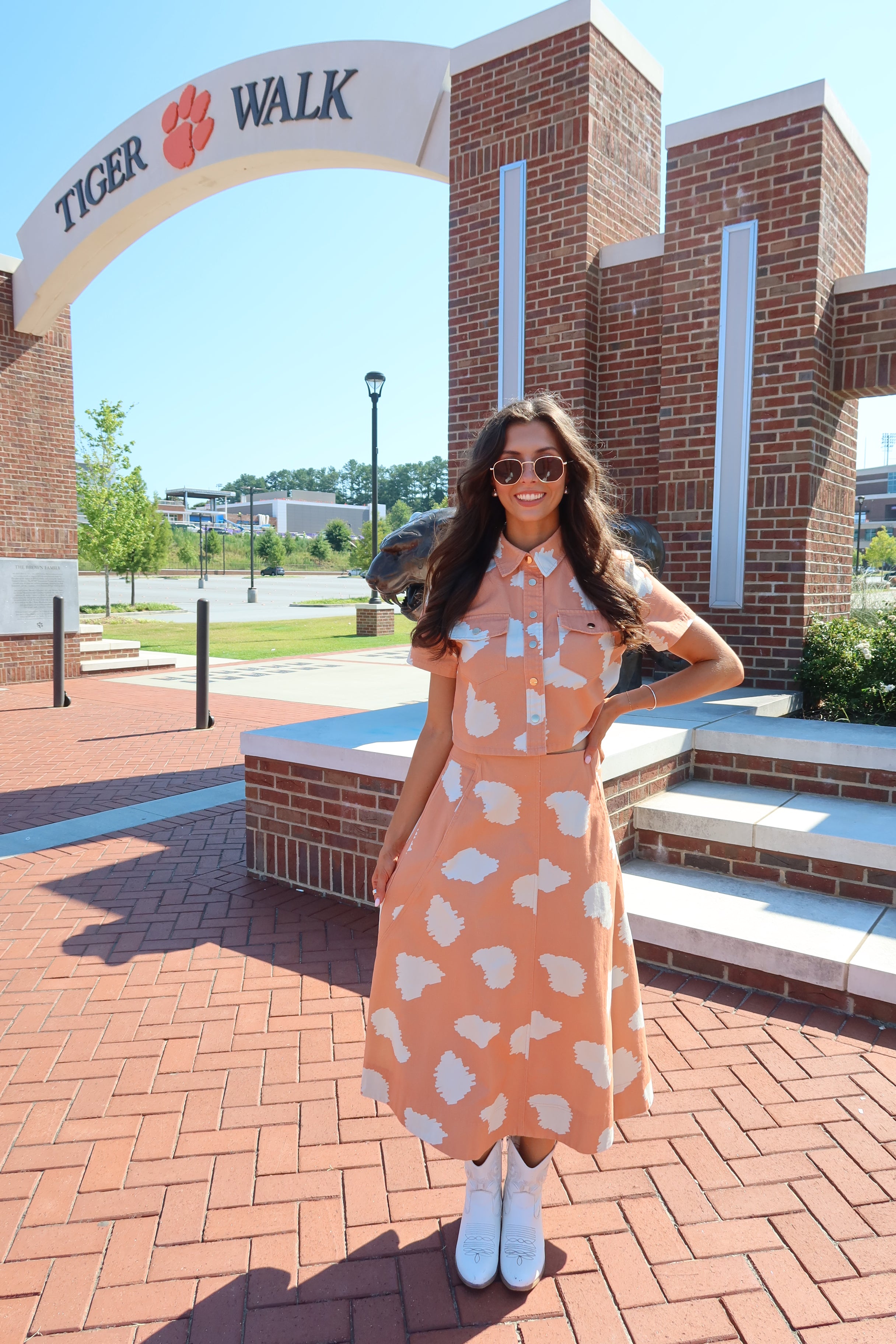 Cowbell Cutie Set- Orange/White