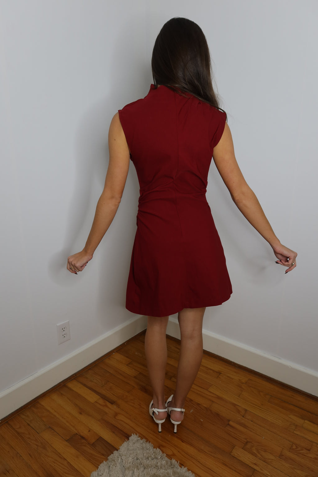Merry Mockneck Mini Dress- Burgundy