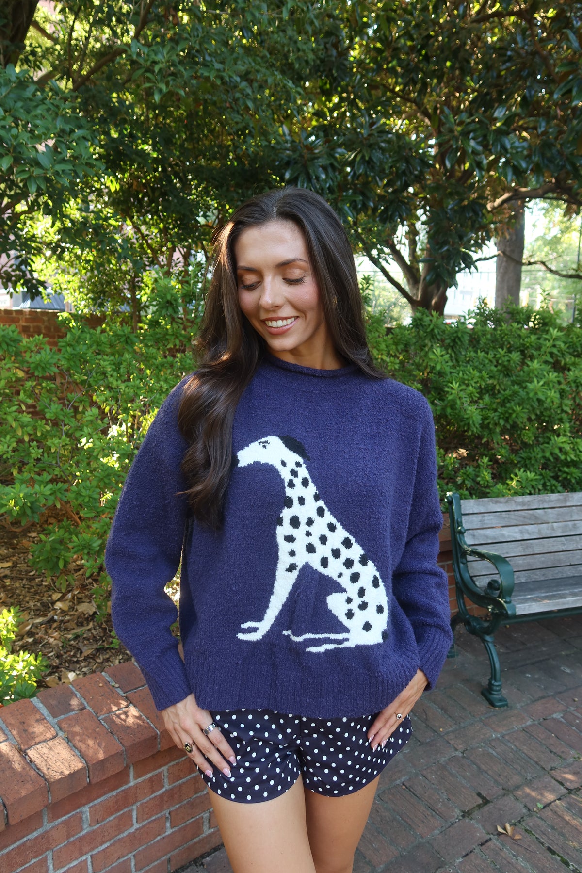 Dolly Dalmatian Sweater- Navy