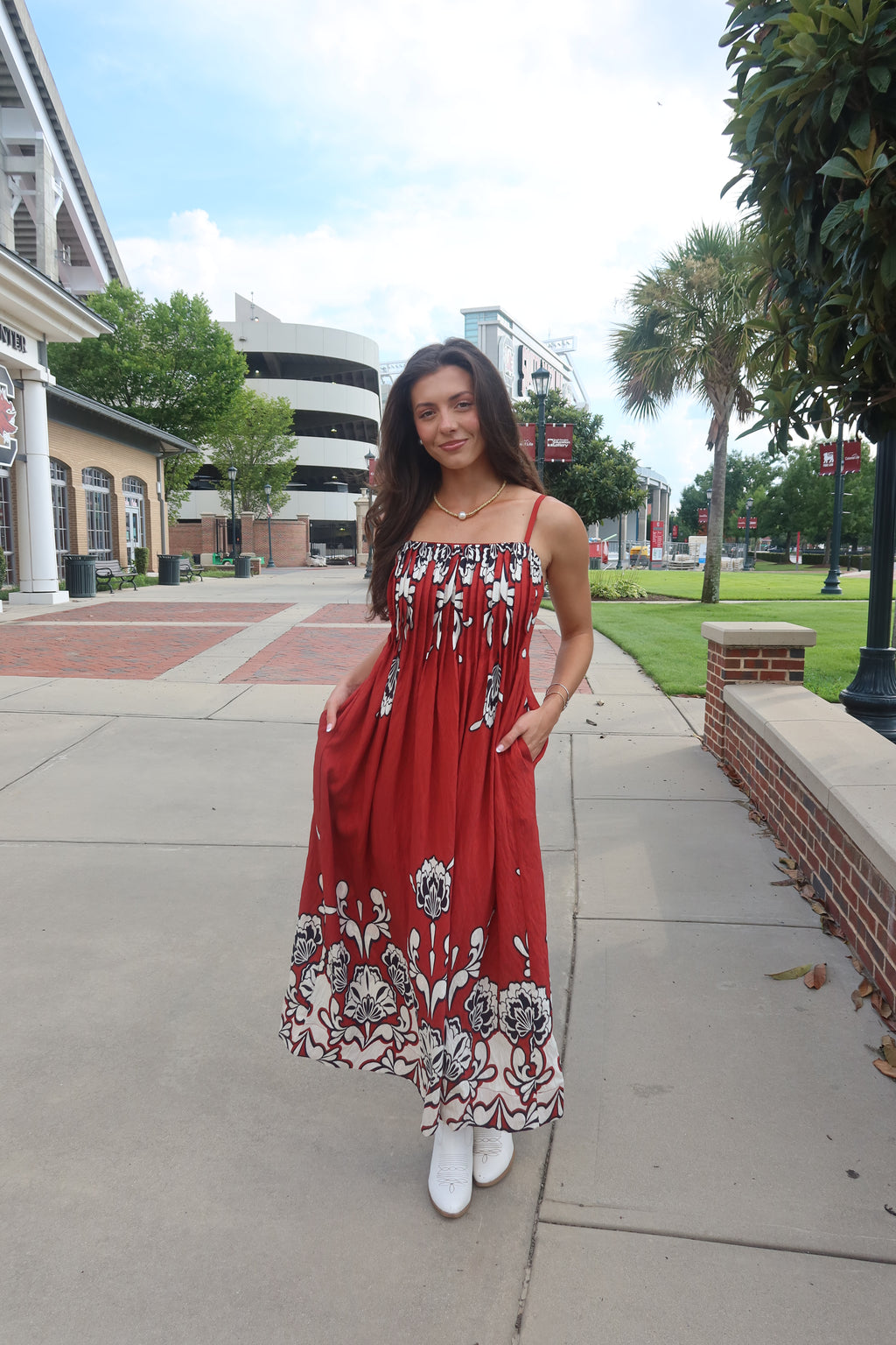 Carolina Walk Maxi Dress- Brick