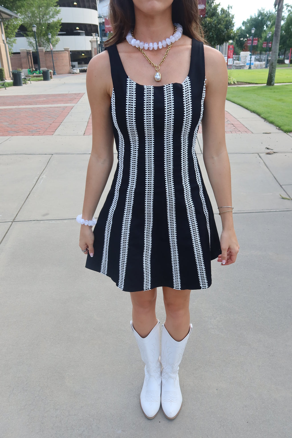 Saturday Mini Dress- Black/White