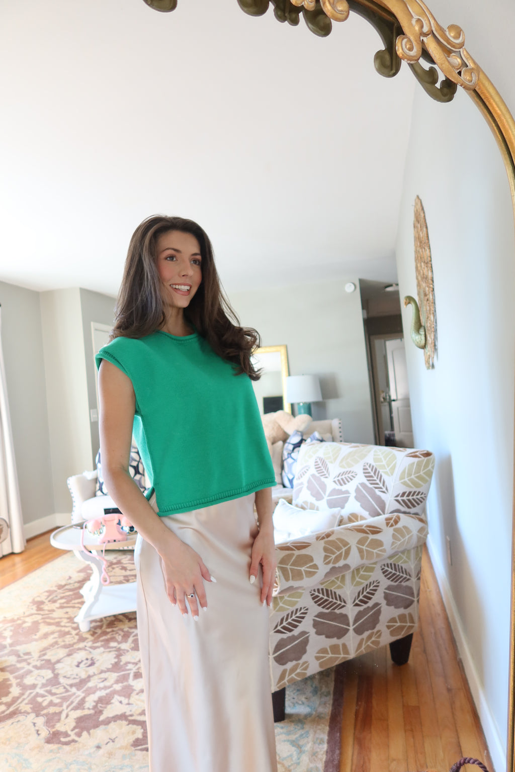 Kelly Knit Sweater Vest- Green