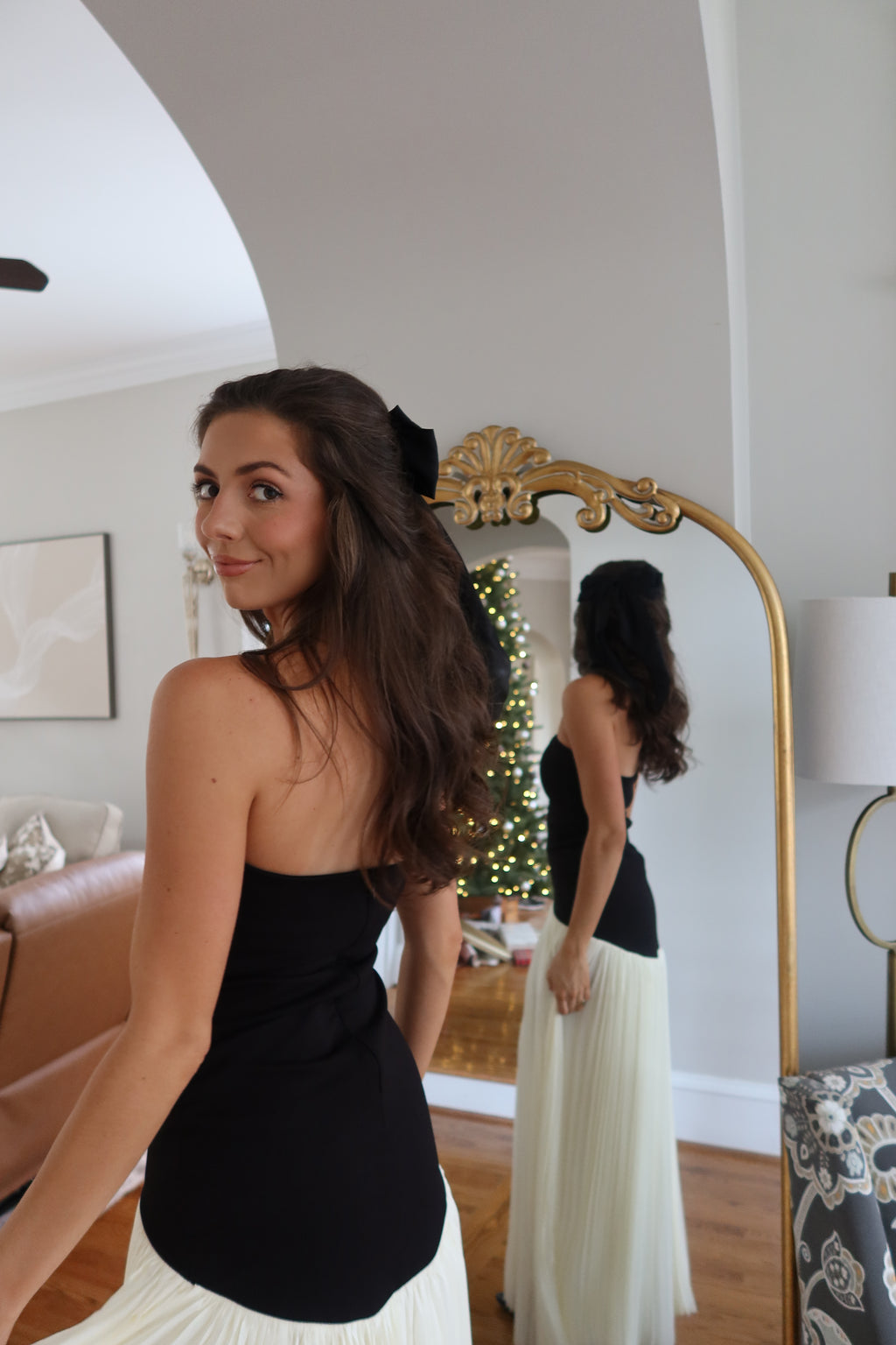 Serena Drop Waist Maxi Dress- Black/Cream