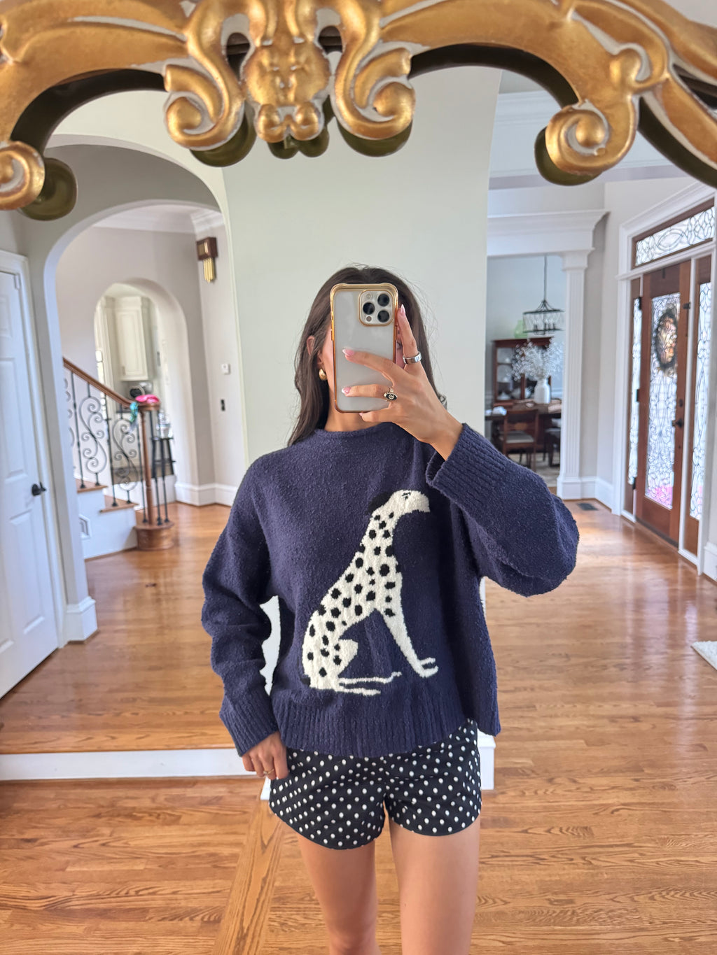 Dolly Dalmatian Sweater- Navy