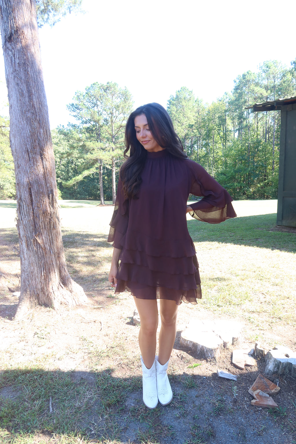 Choosin' Texas Mini Dress- Brown