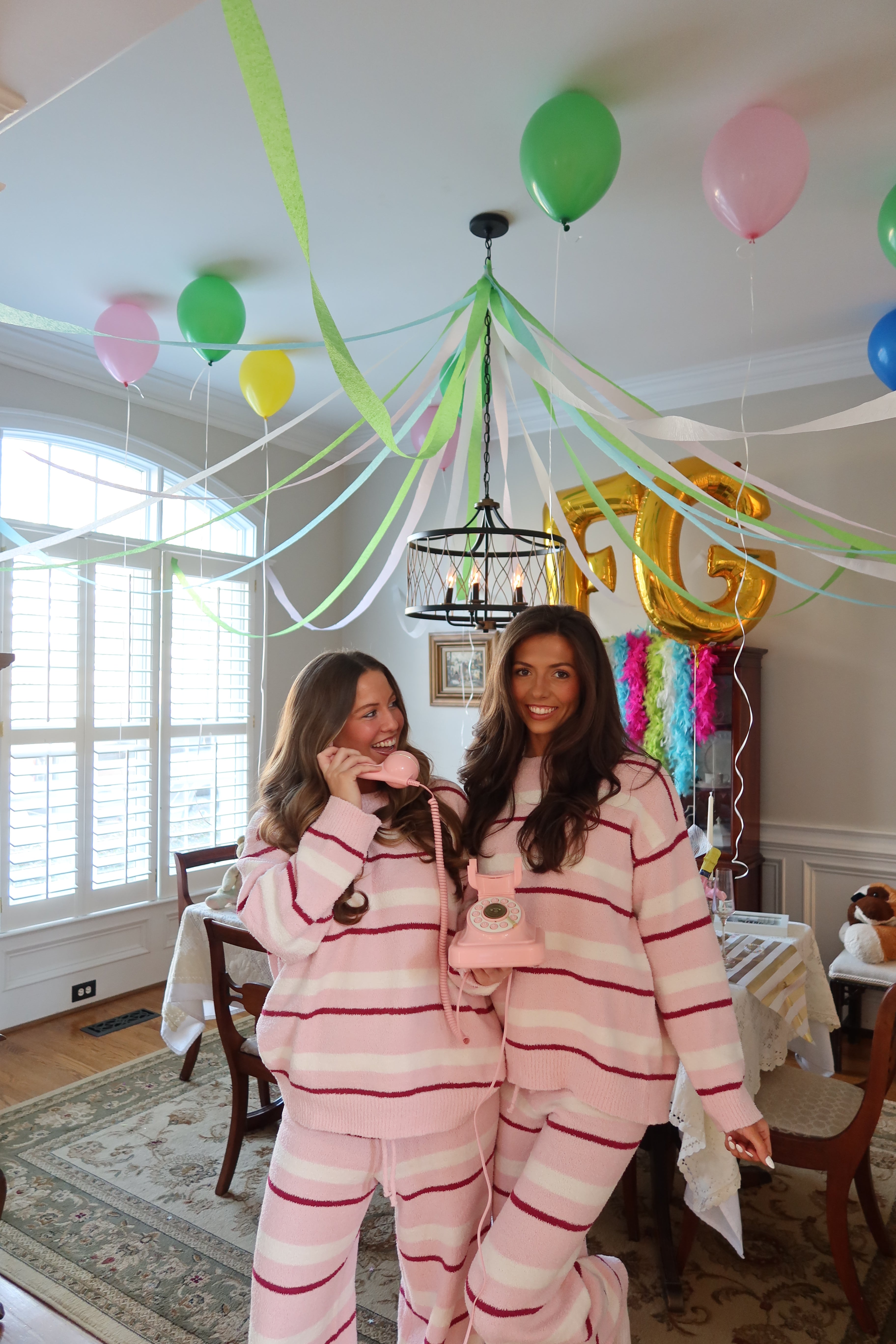Sister Stripe Set- Pink/Cream