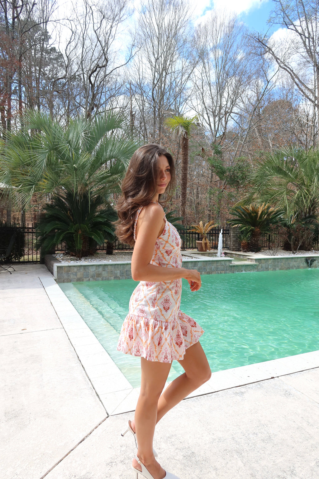 Tangerine Sky Embroidered Mini Dress- White/Multi