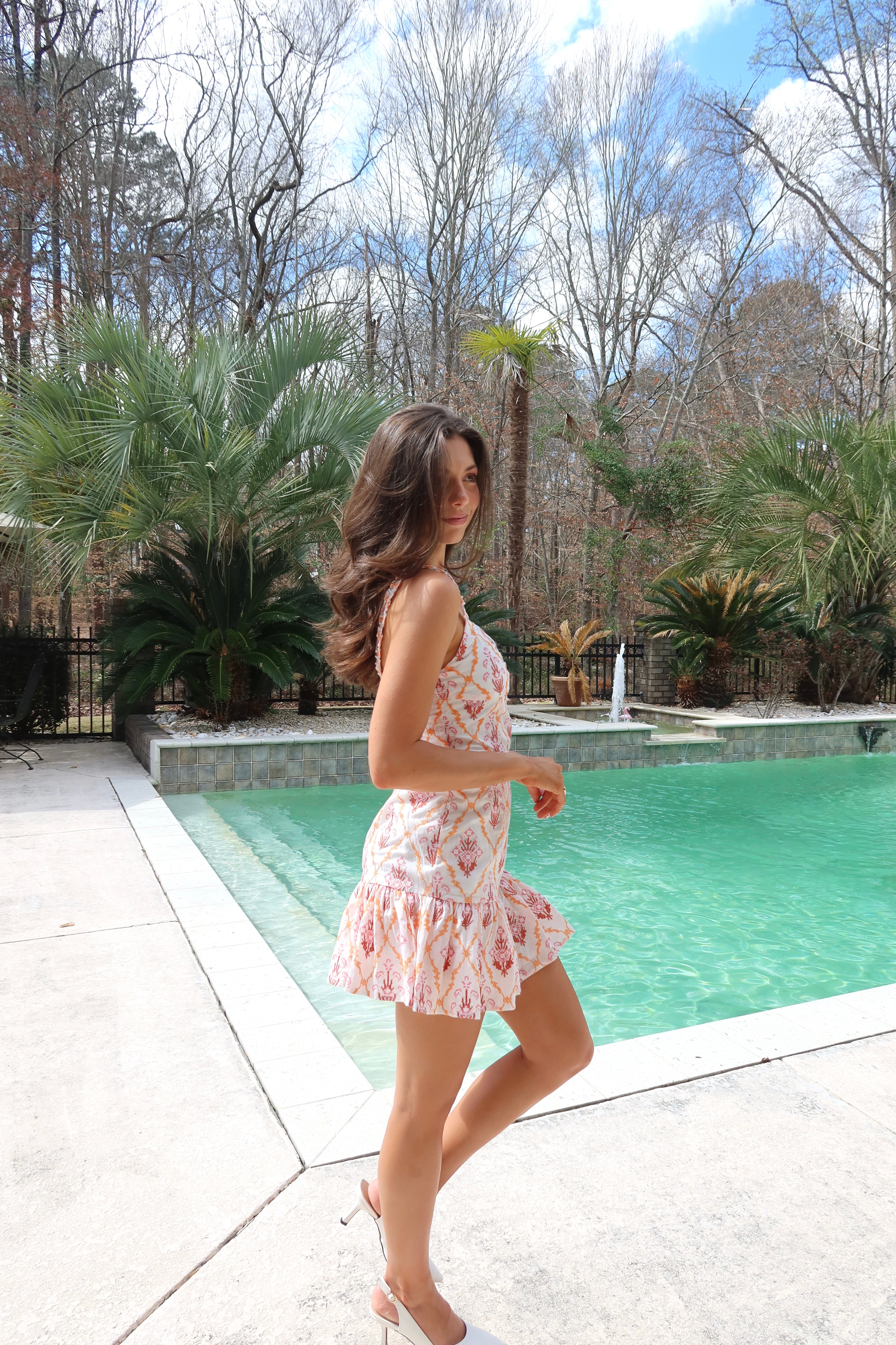 Tangerine Sky Embroidered Mini Dress- White/Multi