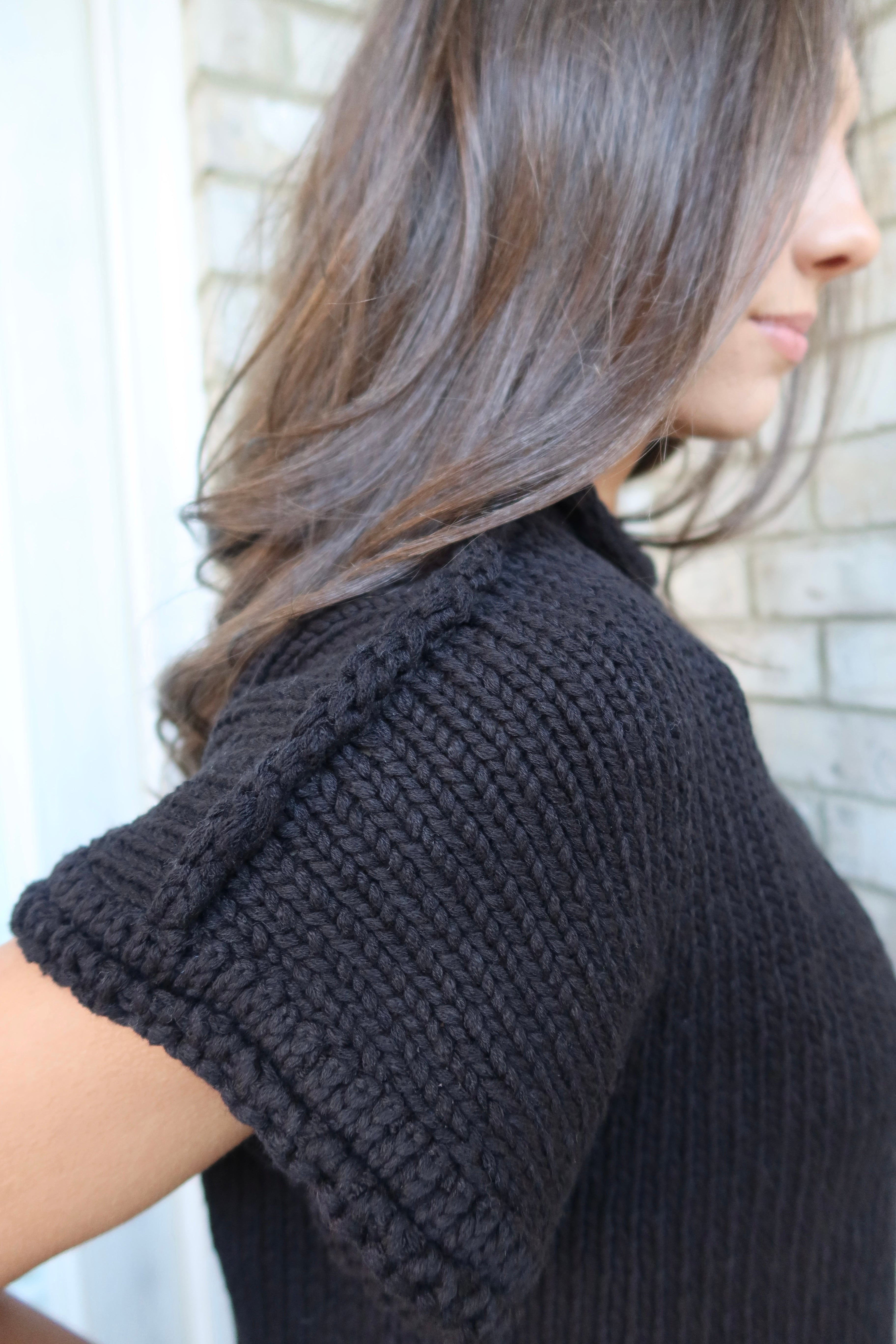Mallory Chunky Knit Sweater- Black