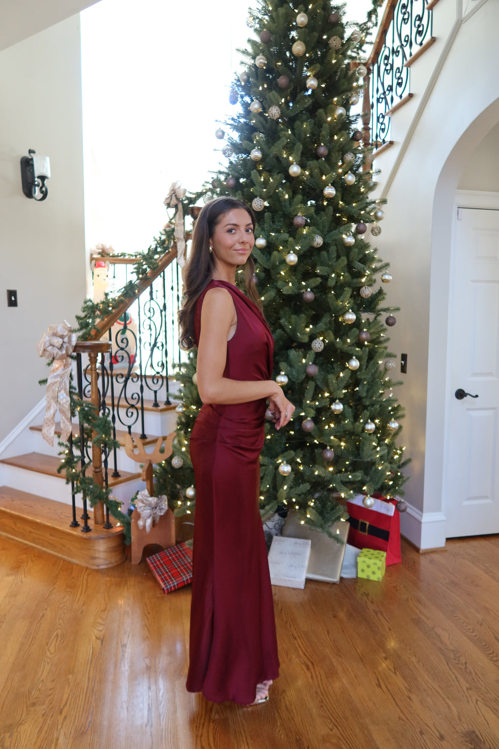 Selena One Shoulder Maxi Dress- Wine